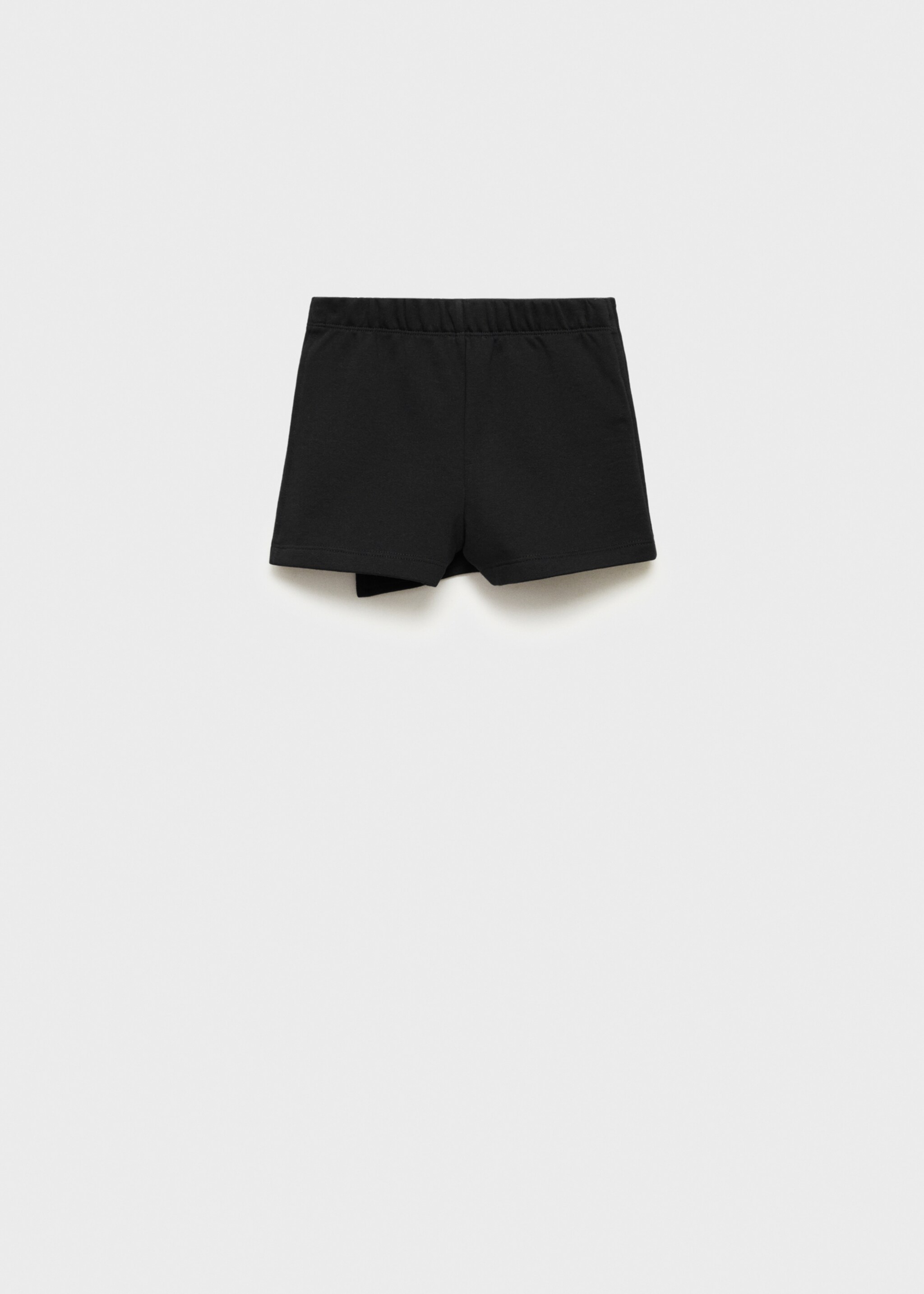 Cotton skort - Reverse of the article, Black. Ref: 77036740-00.