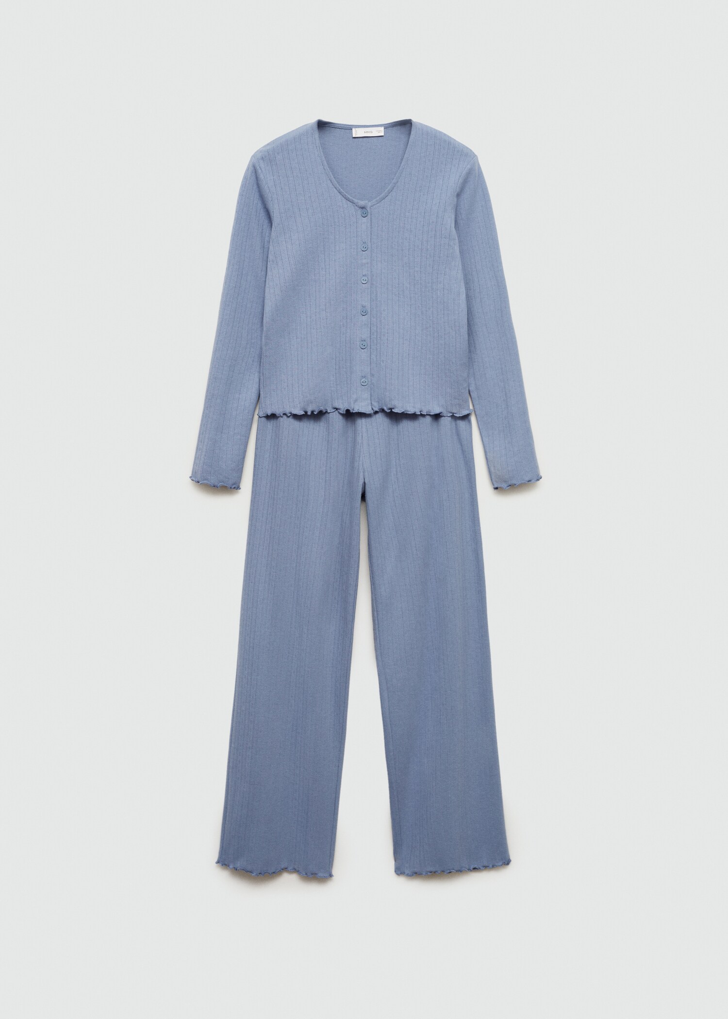 Langer Pyjama mit Rippstruktur - Artikel ohne Model