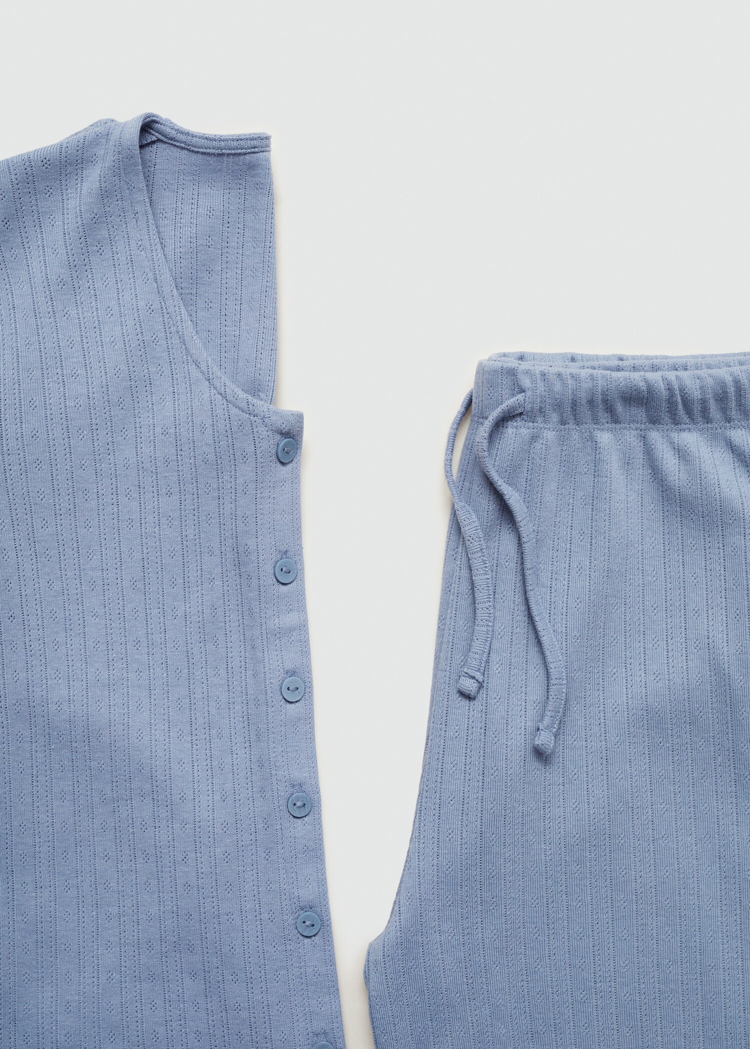 Langer Pyjama mit Rippstruktur - Detail des Artikels 8