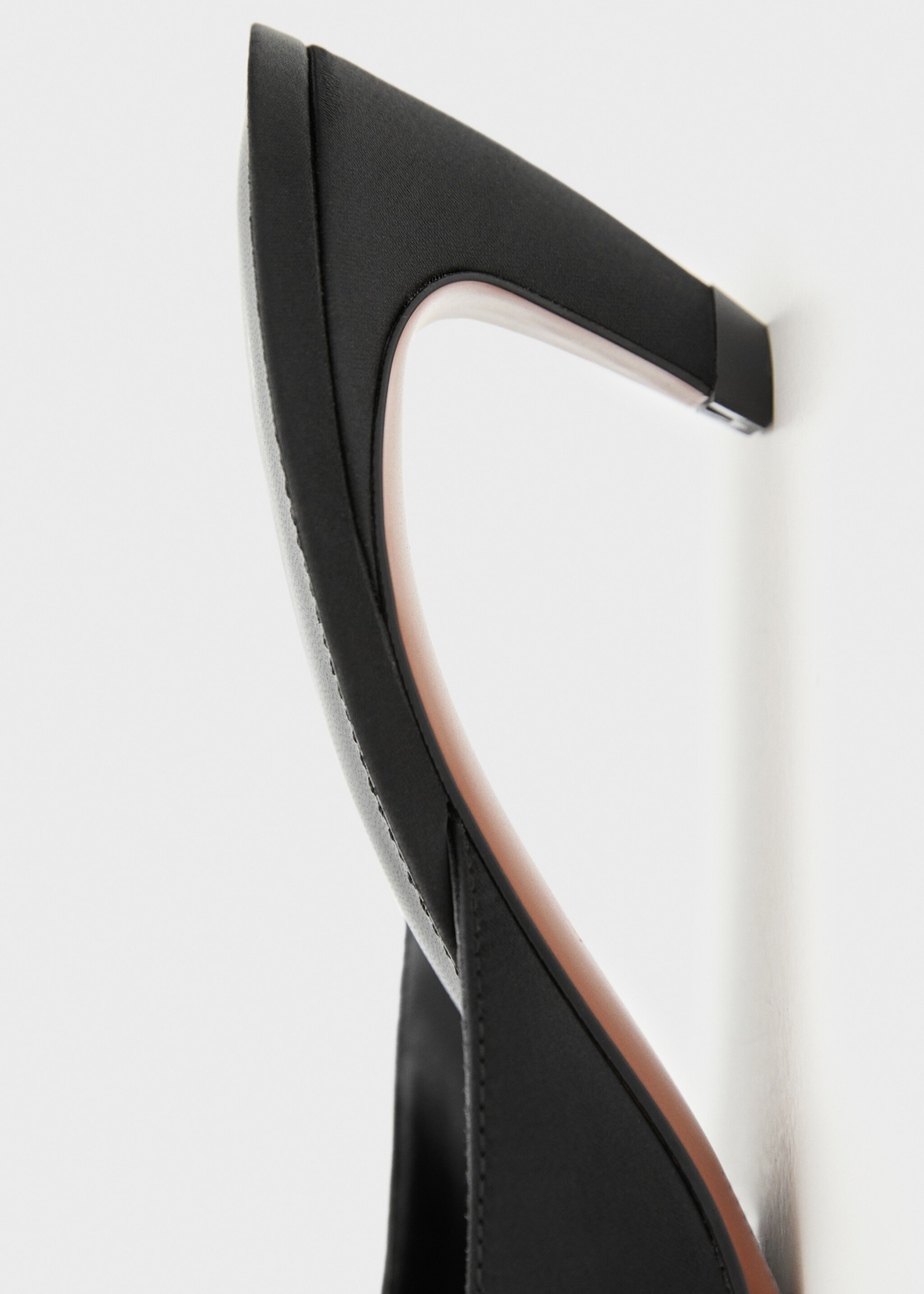 Satin kitten-heel shoes - Details of the article 1, Black. Ref: 77036747-00.