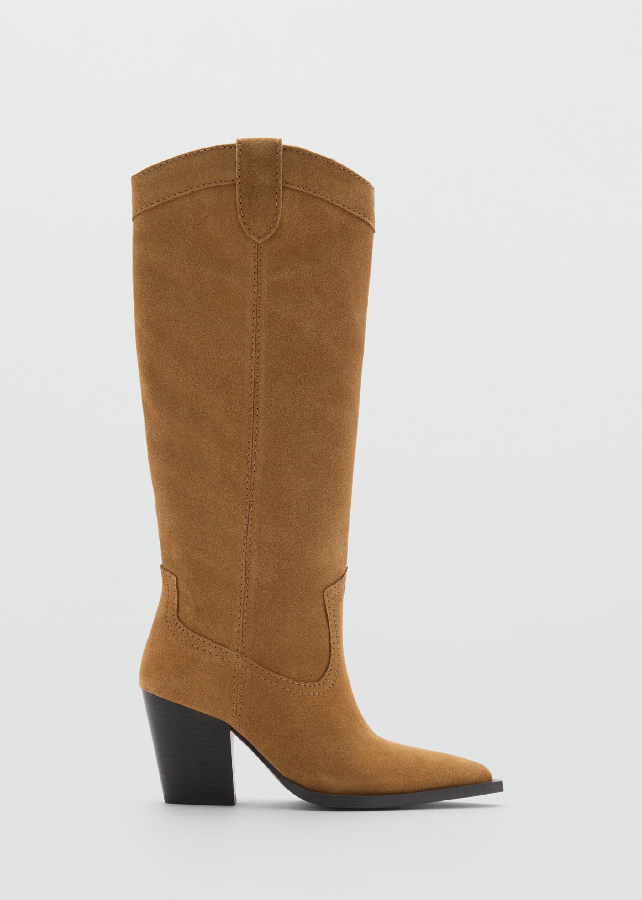 Bottes cow-boy suède - Article sans modèle, Tabac. Ref: 77036748-00.