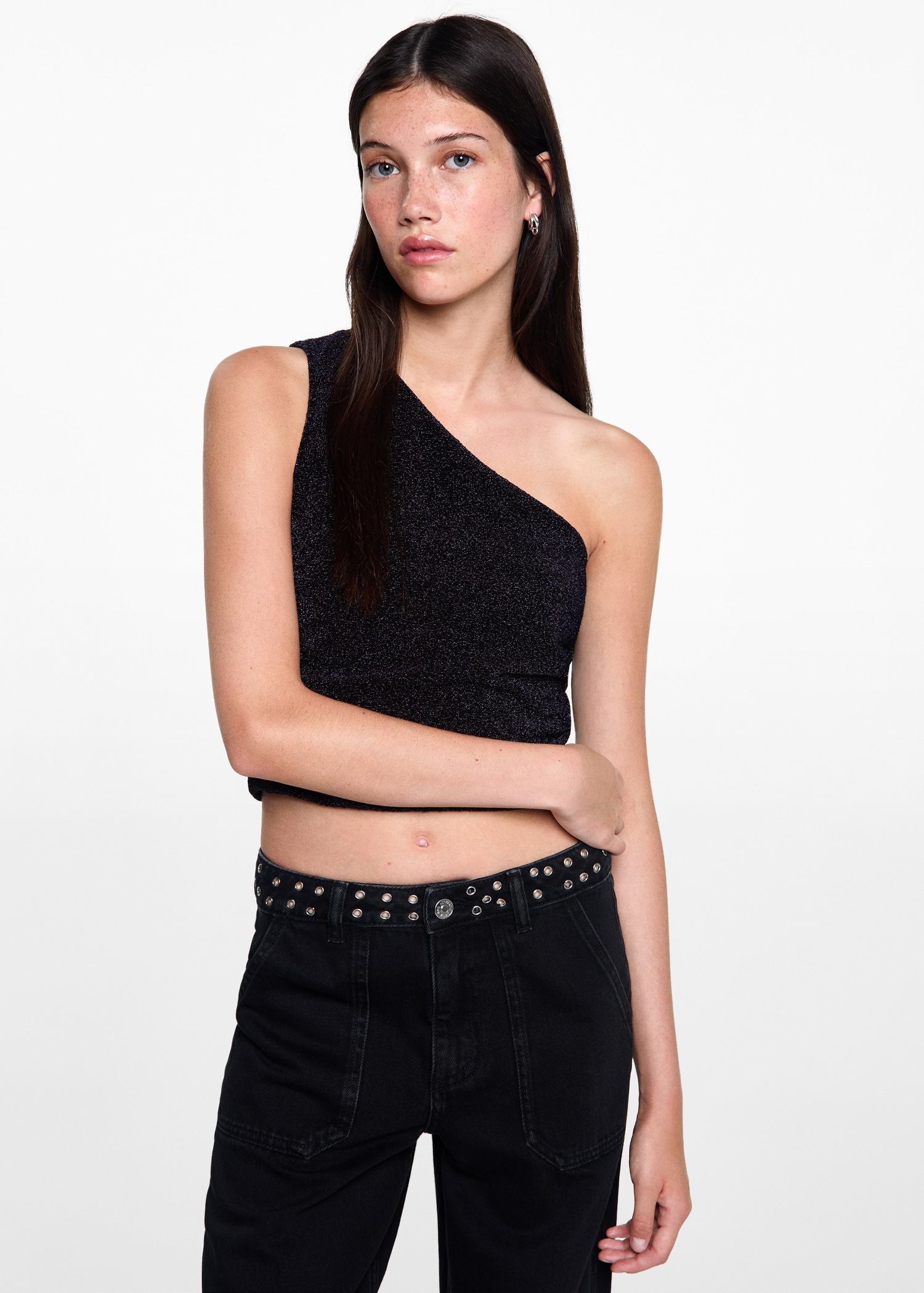 Asymmetrical lurex top - Medium plane