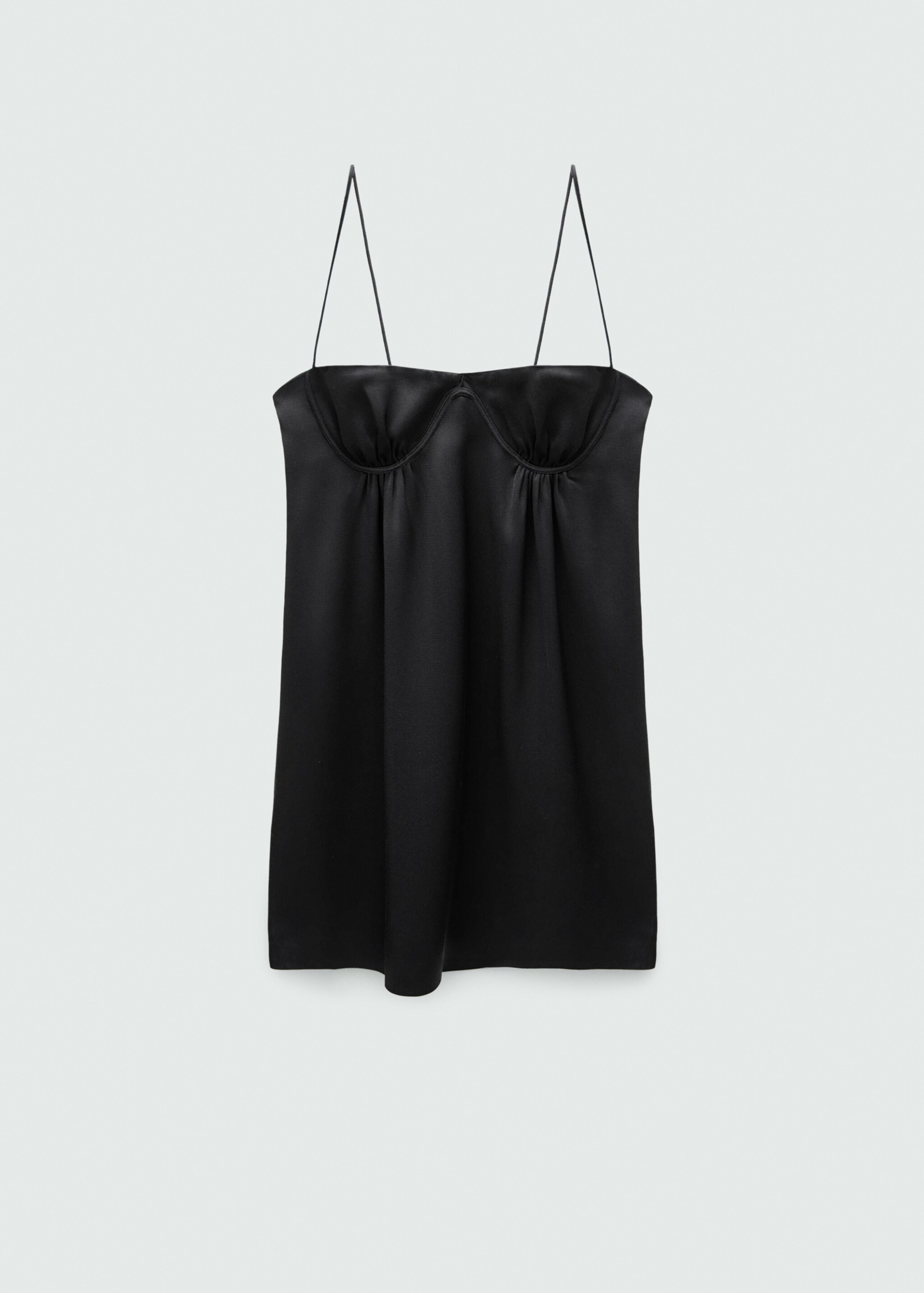 Short dress with corset neckline - Article without model, Black. Ref: 77036758-00.