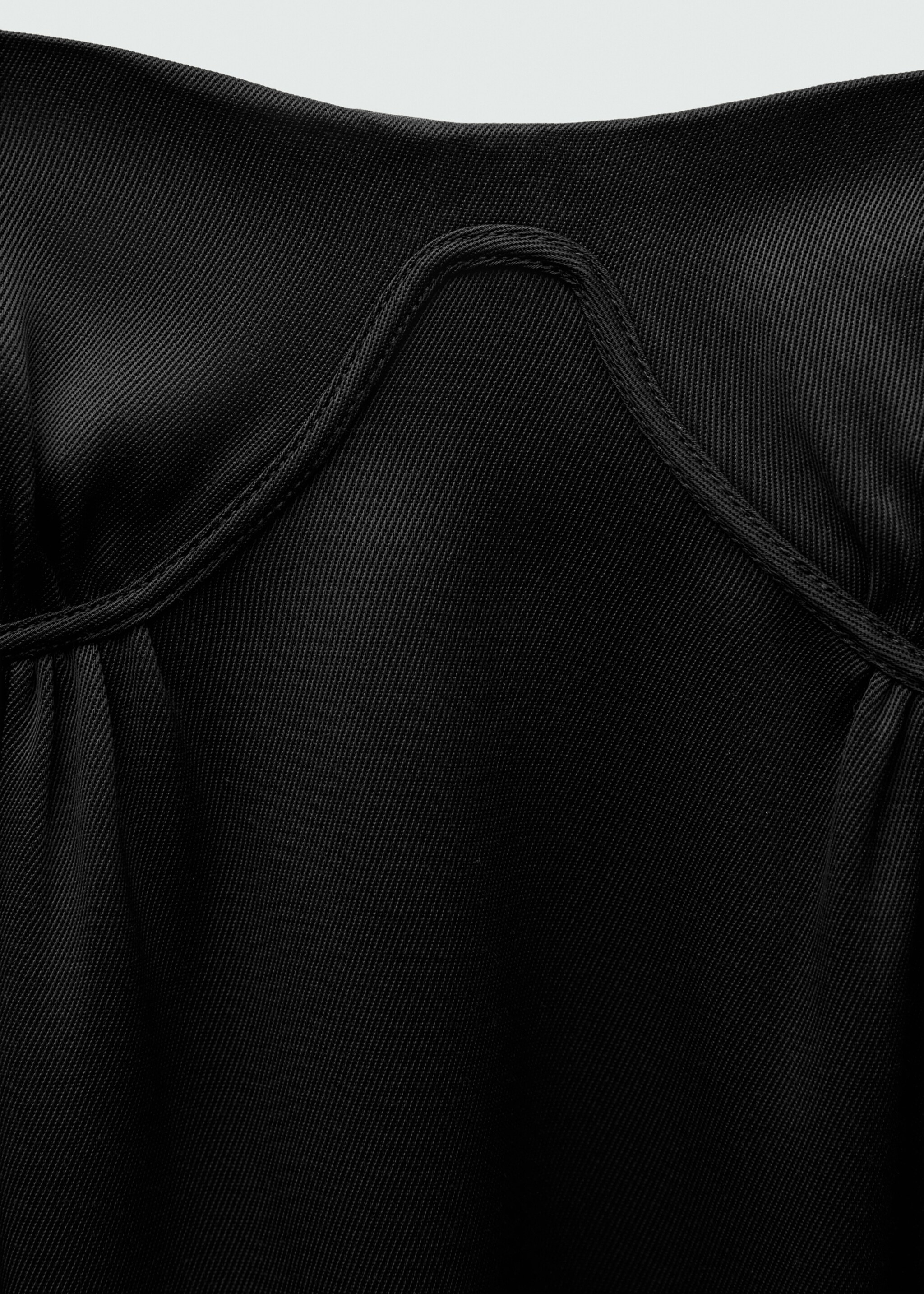 Short dress with corset neckline - Details of the article 8, Black. Ref: 77036758-00.