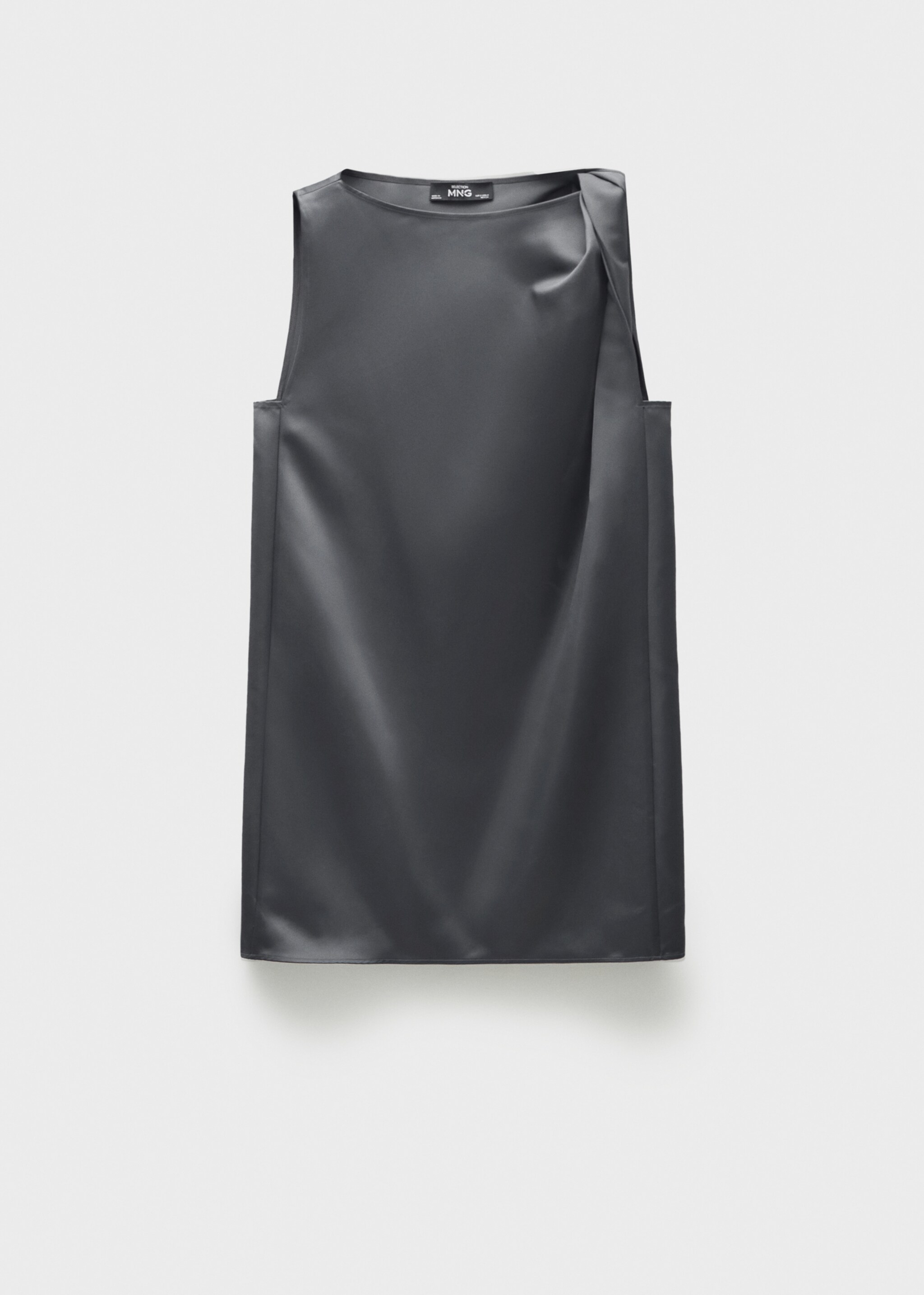 Satenska haljina s detaljem čvora - Artikl bez modela, Boja ugljena. Ref: 77036759-00.