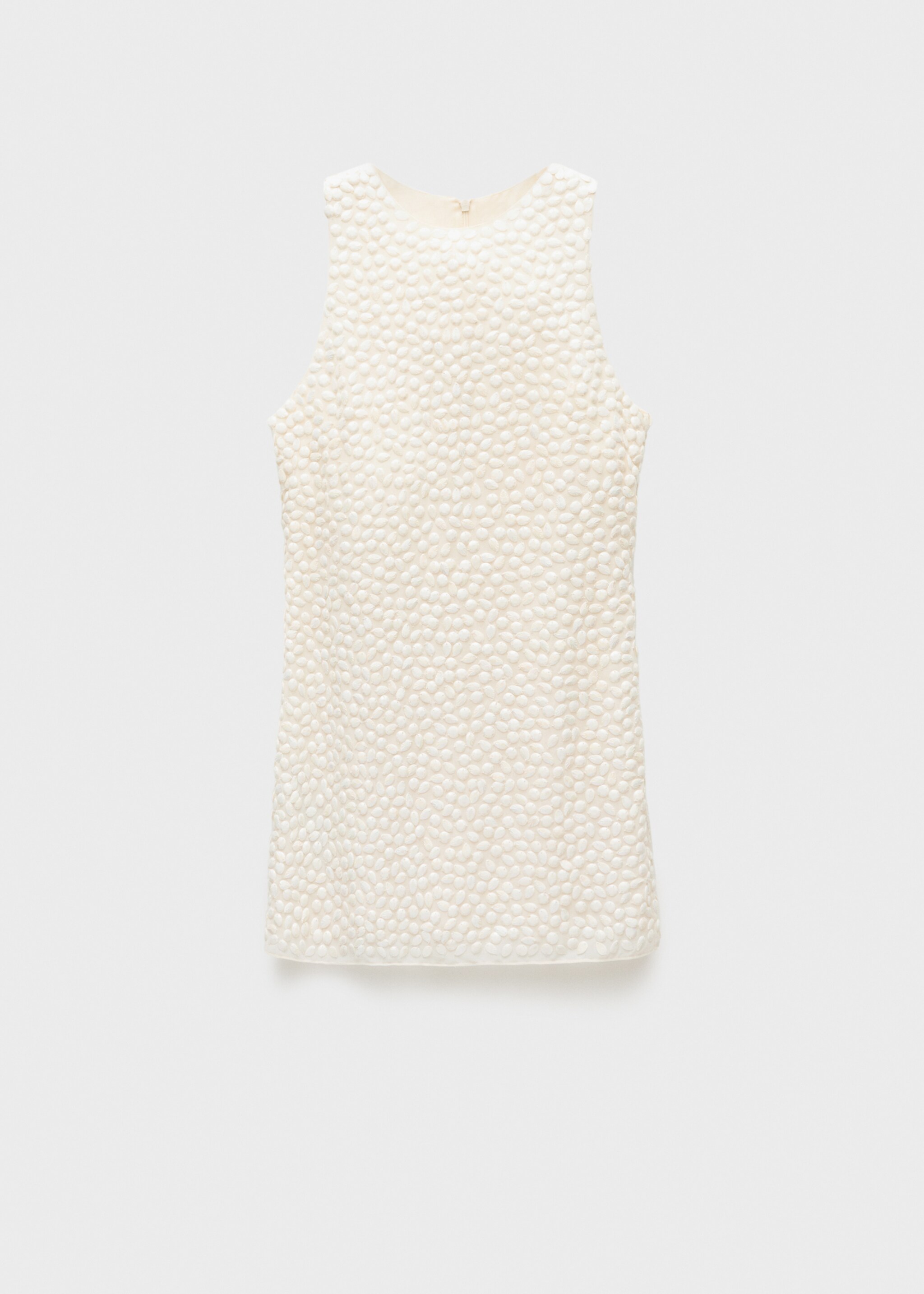 Kurzes Kleid mit Perlenverzierung - Artikel ohne Model, Beige. Ref: 77036760-00.