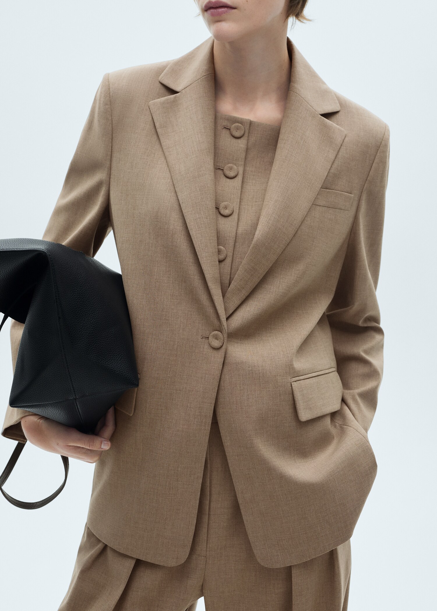 Blazer Anzug aus Wolle - Mittlere Ansicht