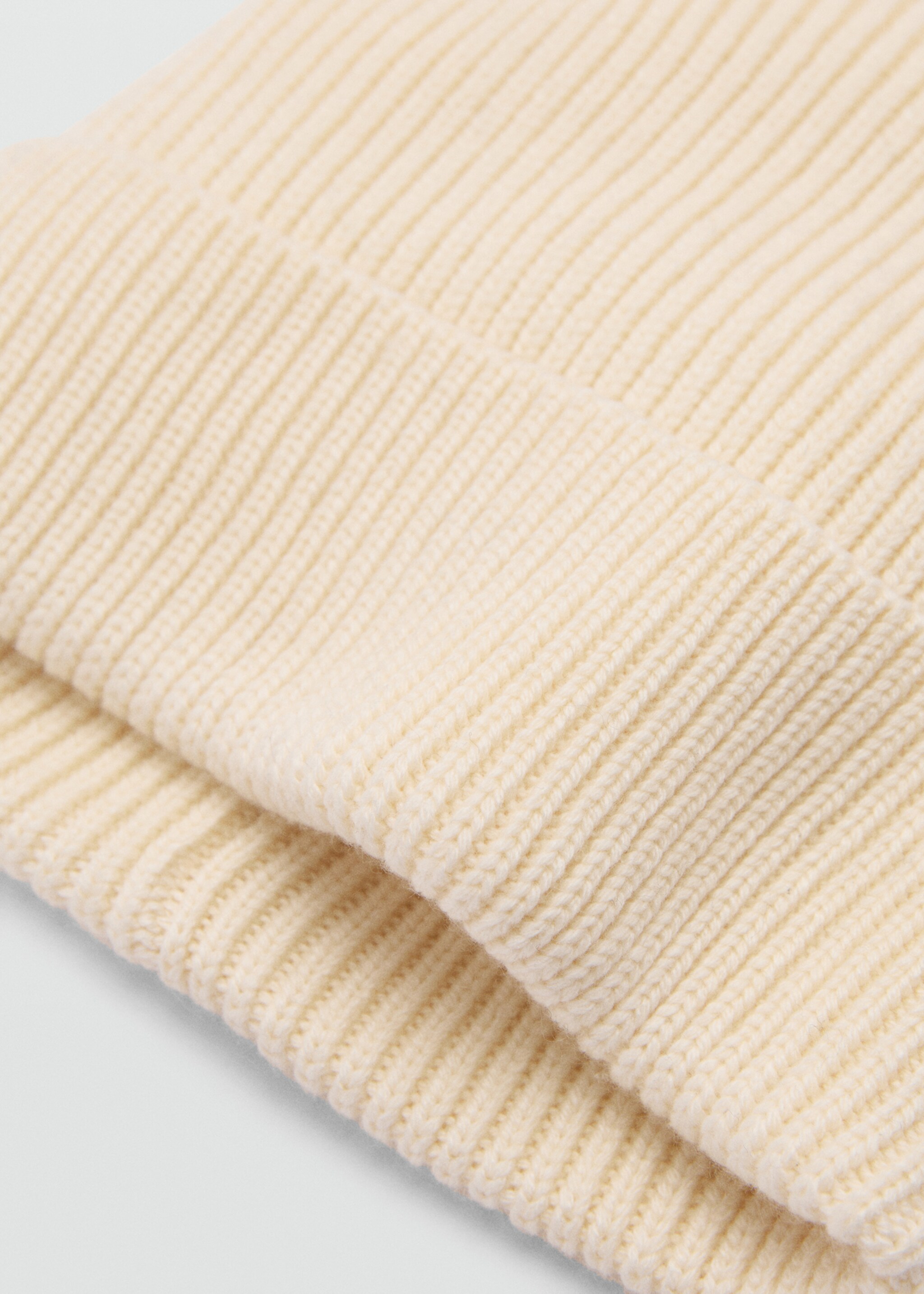 Wool and cashmere-blend ribbed hat - Medium plane, Off White. Ref: 77037113-00.