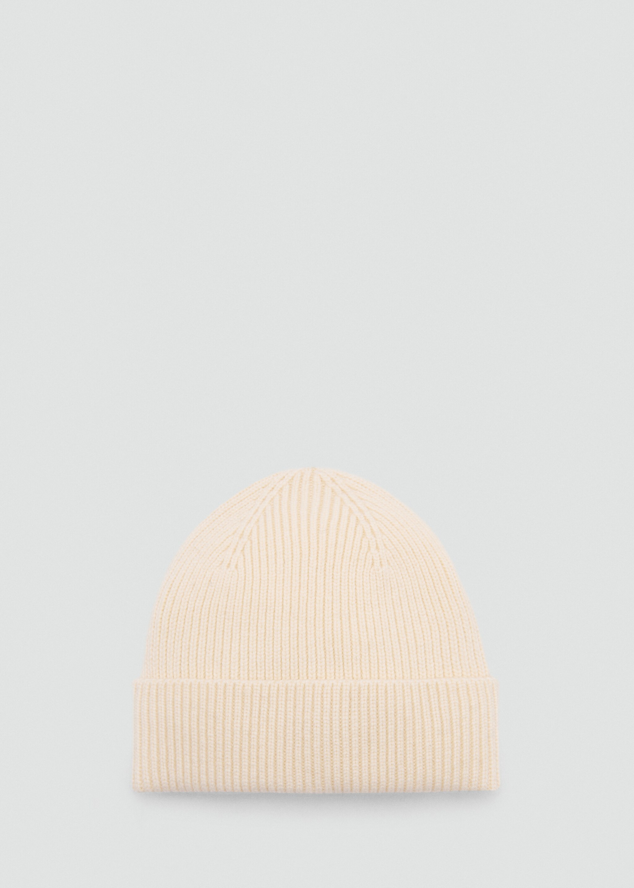 Wool and cashmere-blend ribbed hat - Article without model, Off White. Ref: 77037113-00.