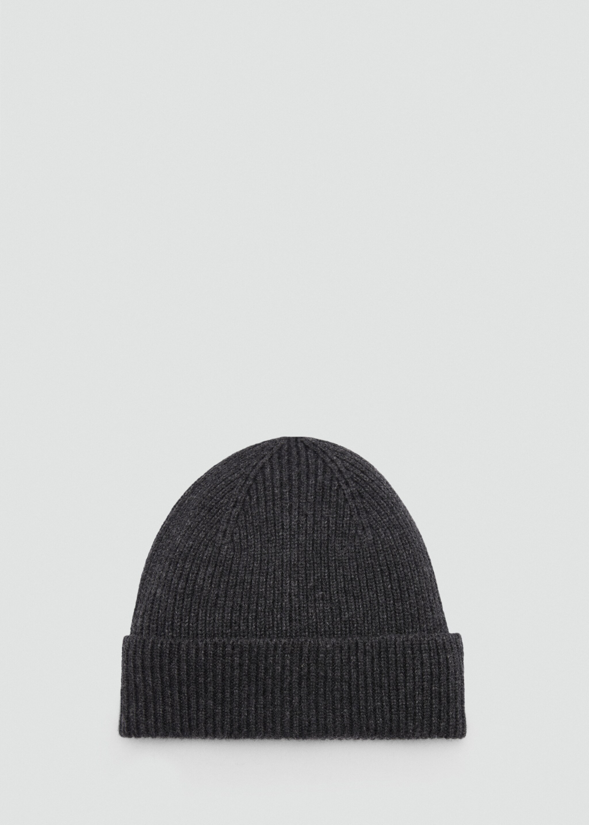 Wool and cashmere-blend ribbed hat - Article without model, Dark Heather Grey. Ref: 77037113-00.