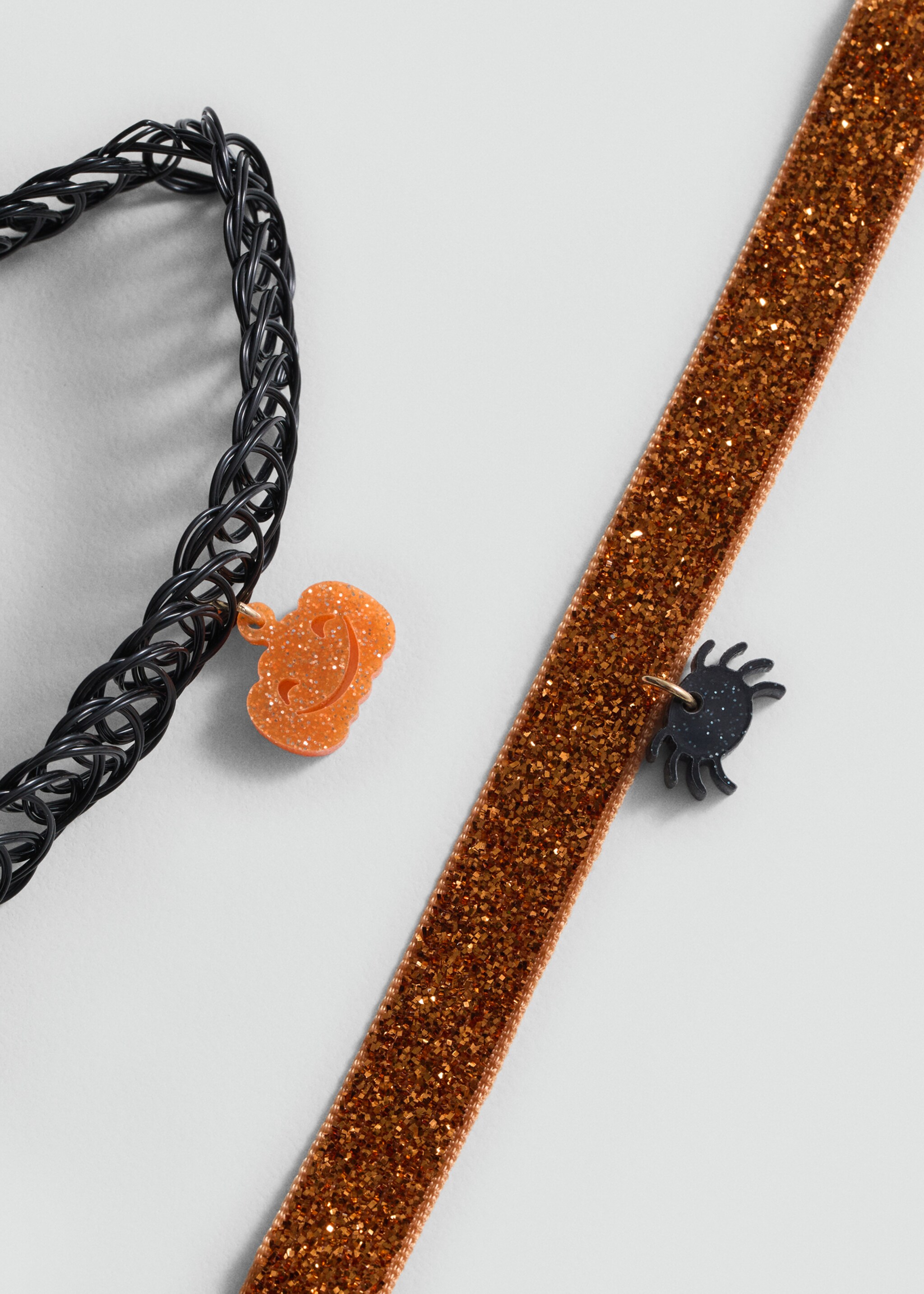 2er-Pack Halloween-Chokers - Mittlere Ansicht, Orange. Ref: 77037121-00.