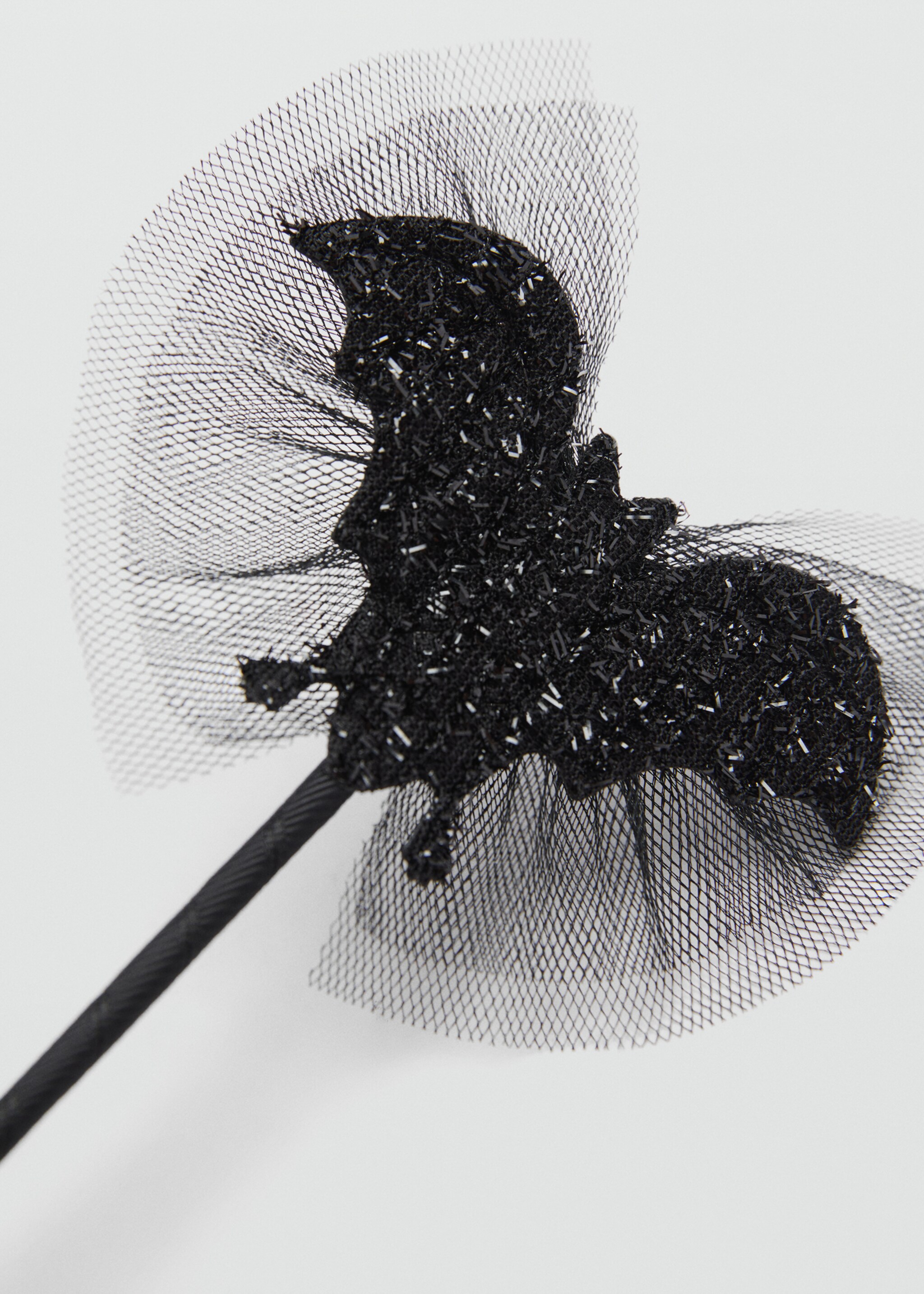 Bat costume wand with glitter and tulle - Medium plane
