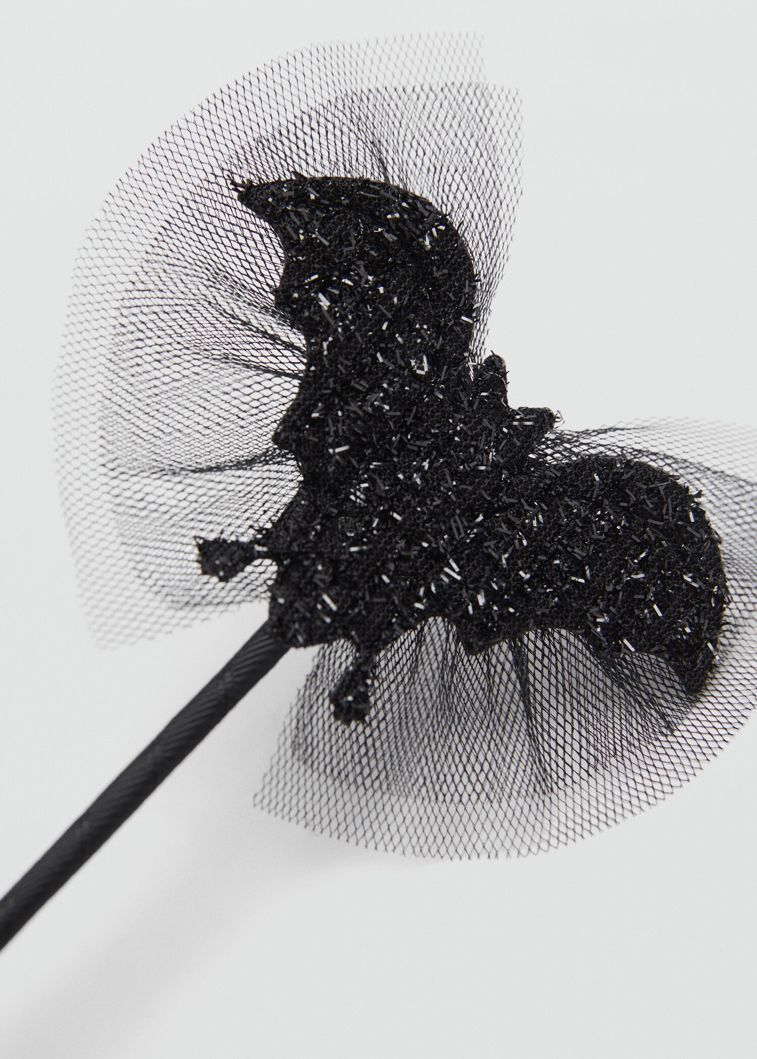 Bat costume wand with glitter and tulle - Medium plane