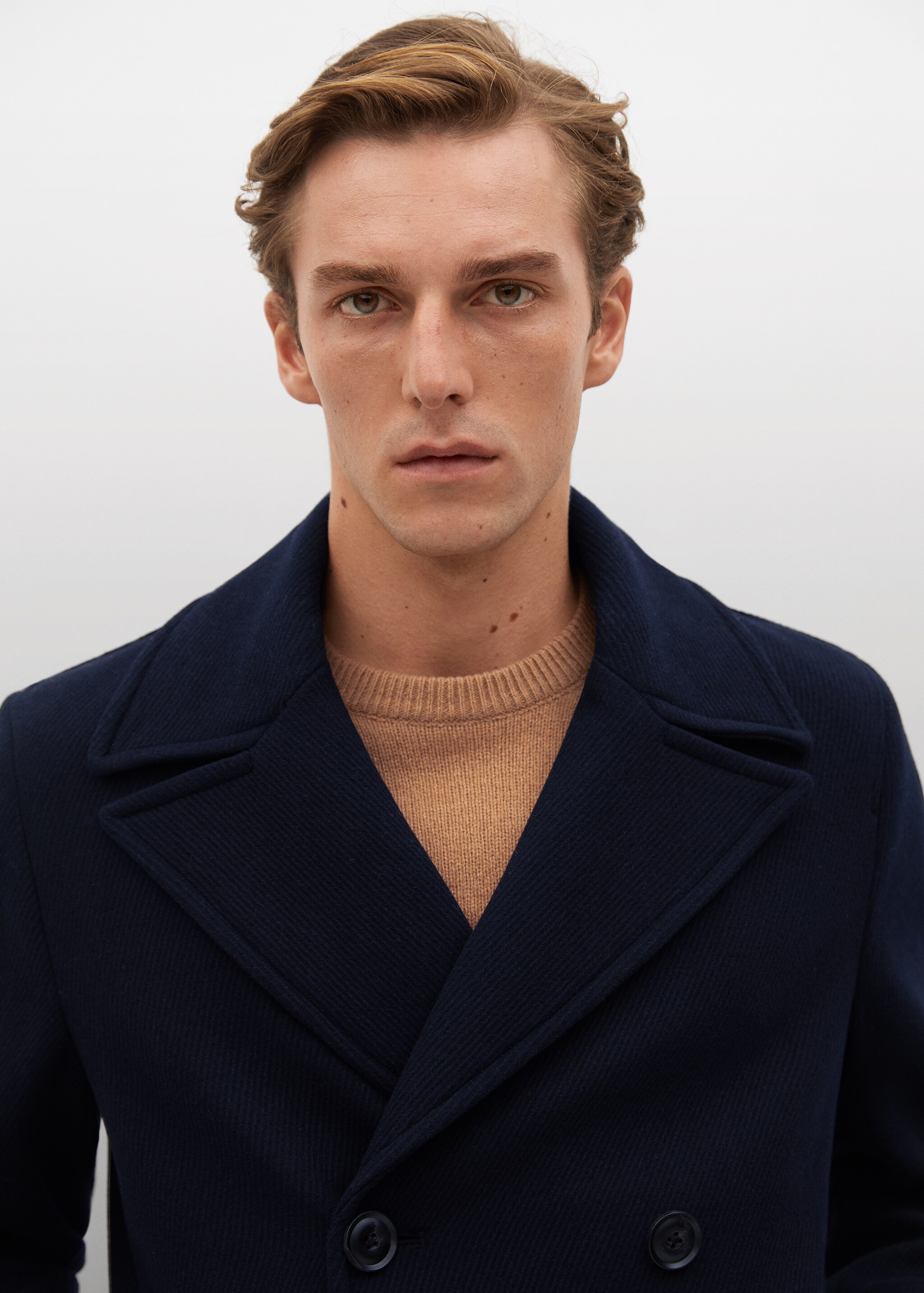 Manteau croisé laine recyclée - Détail de l'article 1