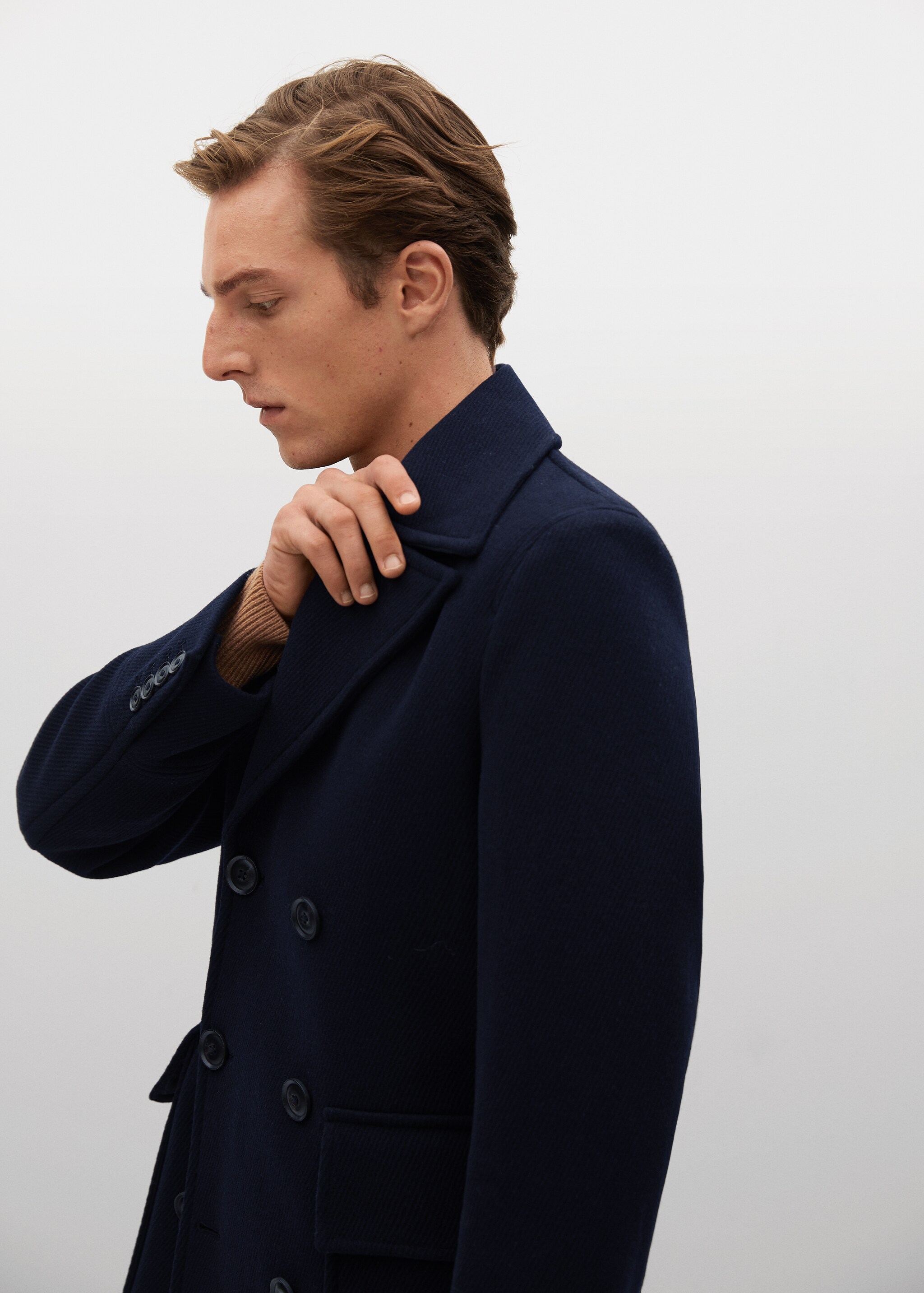 Manteau croisé laine recyclée - Détail de l'article 3