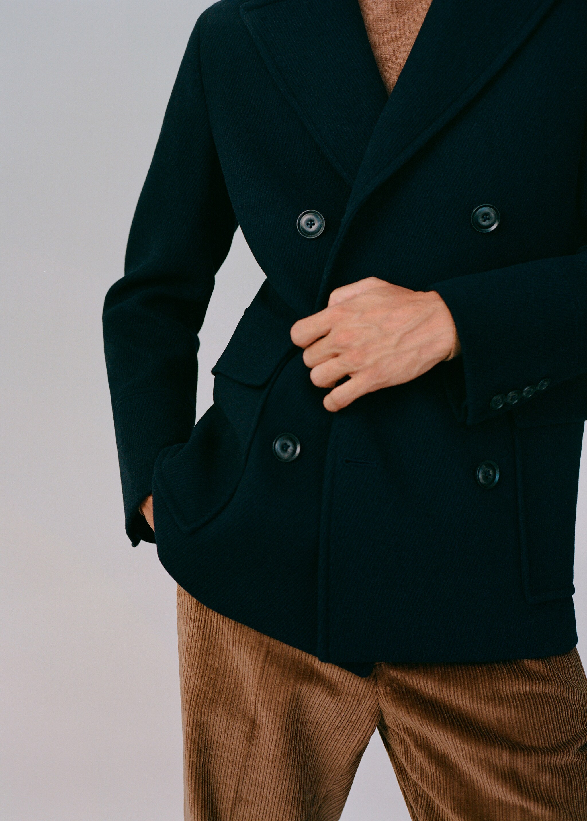 Manteau croisé laine recyclée - Détail de l'article 5