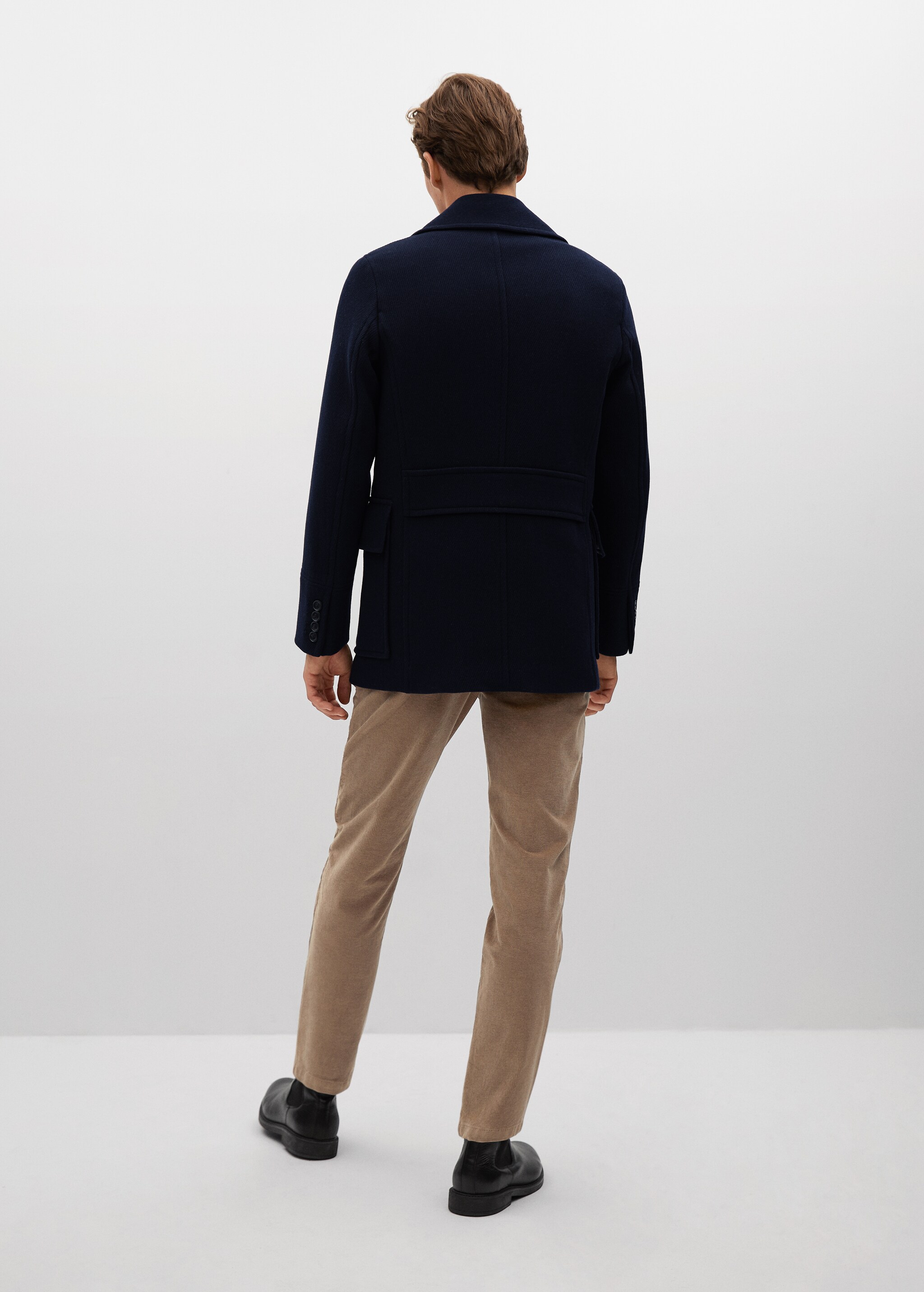 Manteau croisé laine recyclée - Verso de l’article