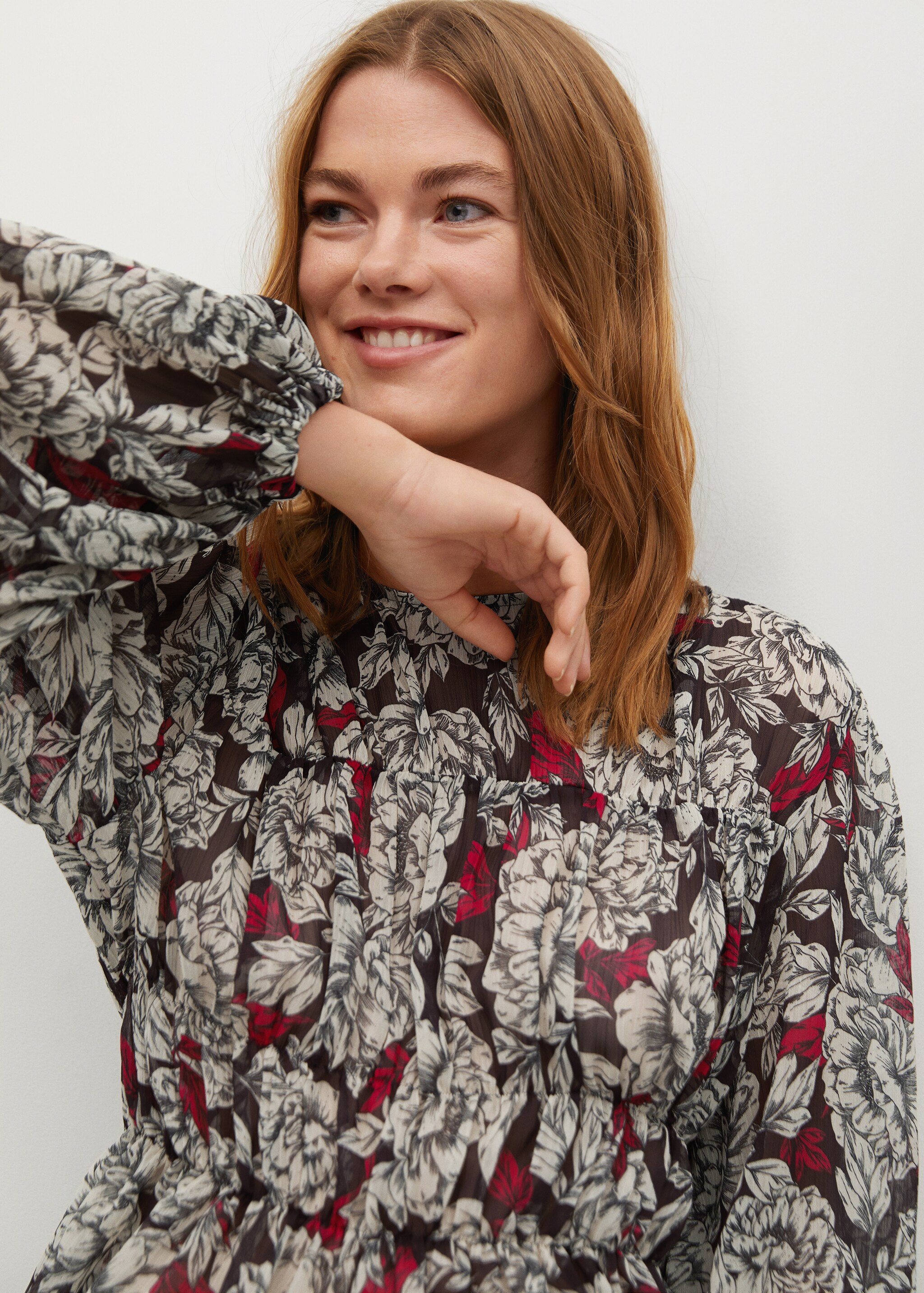 Blusa plisada estampada - Detalle del artículo 3