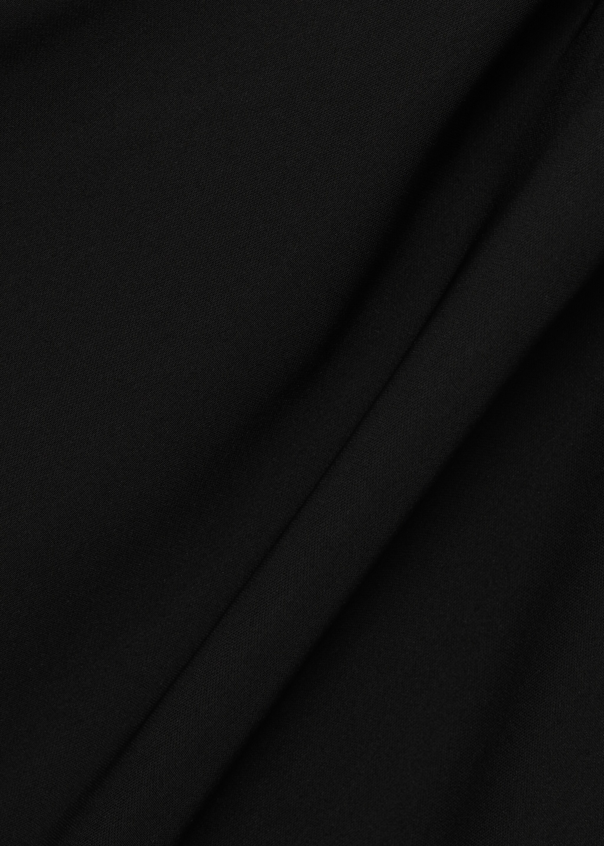 Asymmetrical dress with belt - Details of the article 8, Black. Ref: 77037644-00.