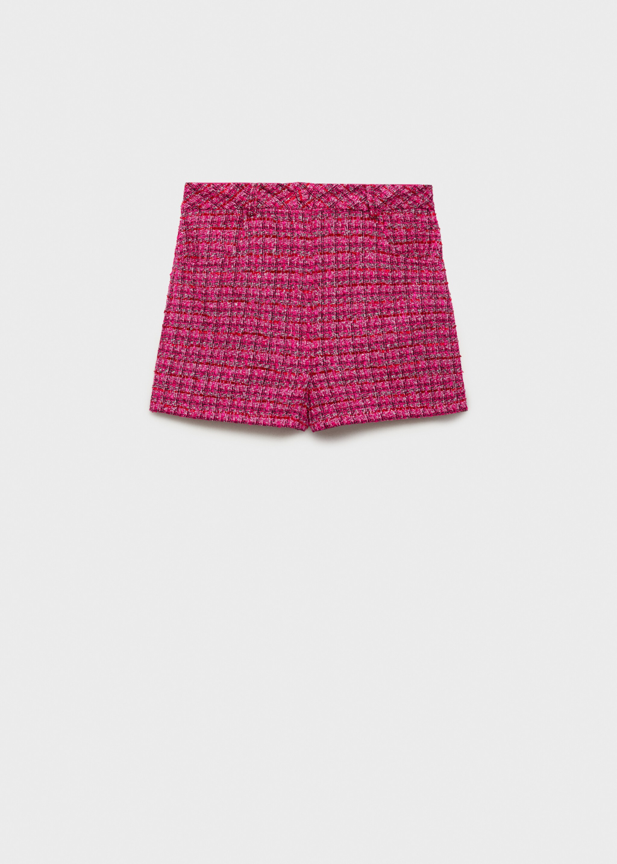 Mid-rise tweed shorts - Article without model, Fuchsia. Ref: 77037648-00.