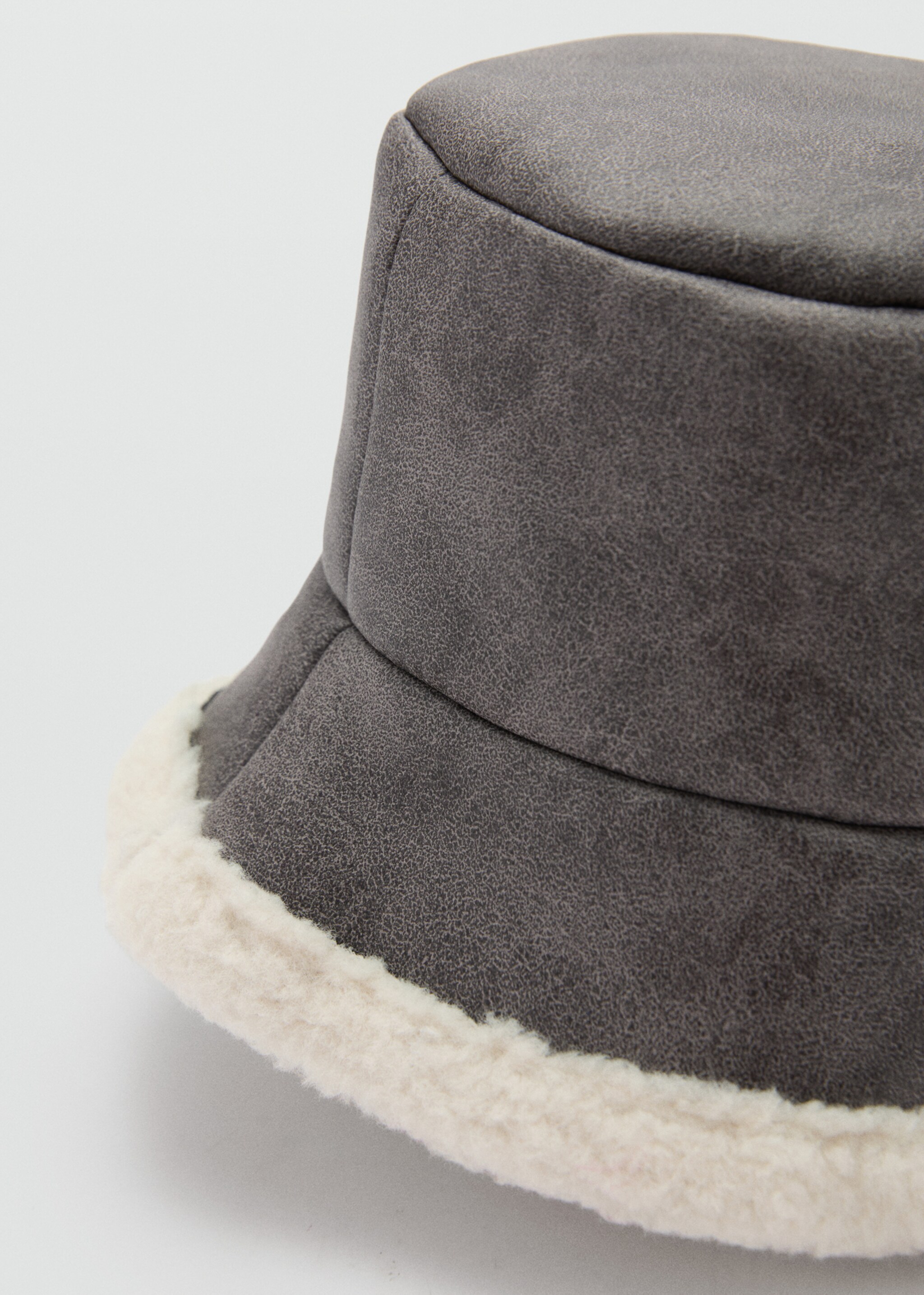 Shearling bucket hat - Medium plane, Grey. Ref: 77037652-00.