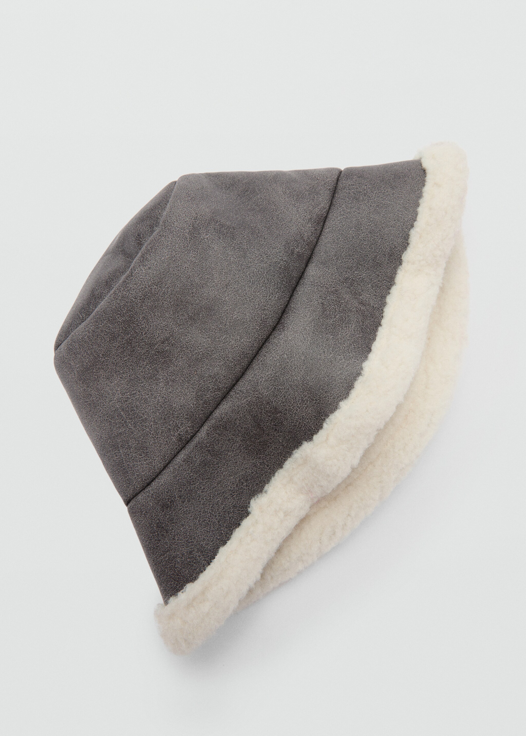 Shearling bucket hat - Details of the article 1, Grey. Ref: 77037652-00.