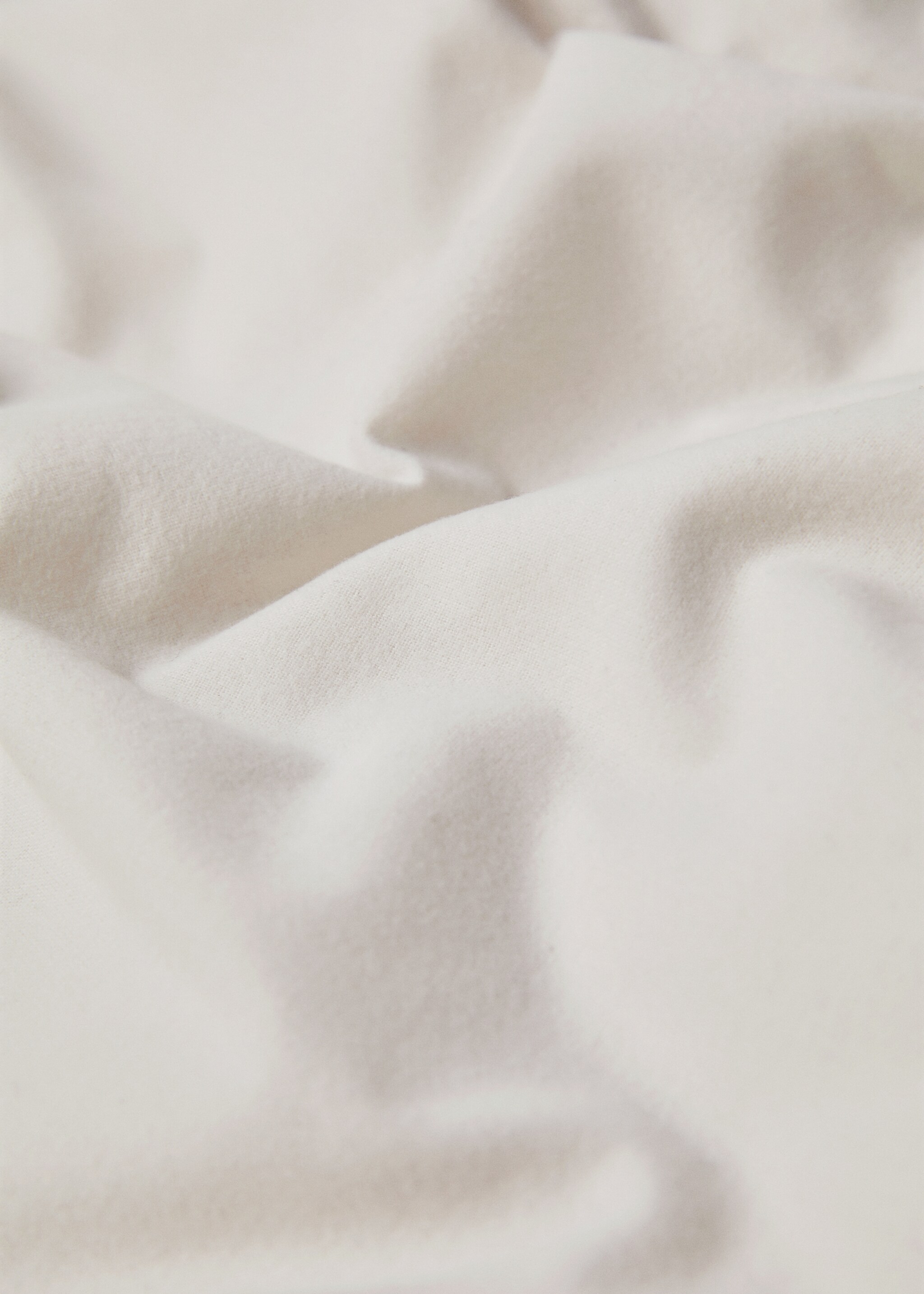 Plain flannel duvet cover for 59.1/63in bed - Details of the article 2, Beige. Ref: 77037655-00.