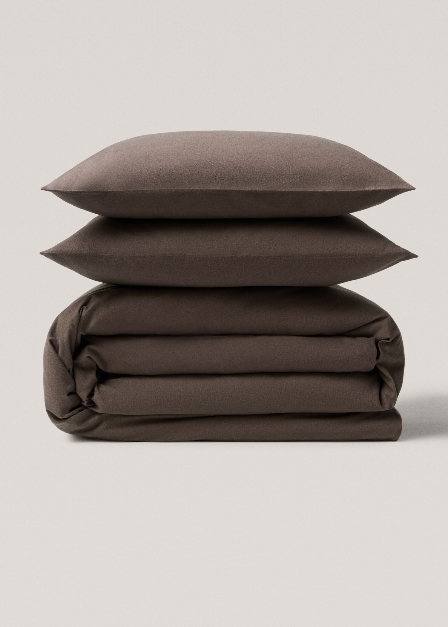 Einfarbiger Bettbezug aus Flanell für 150/160 cm Bett - Artikel ohne Model