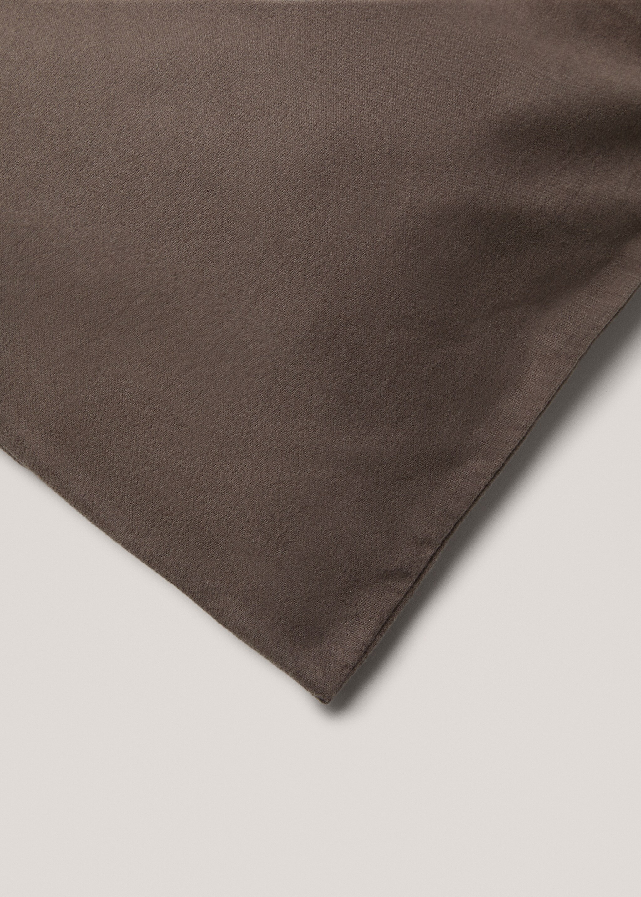 Einfarbiger Bettbezug aus Flanell für 150/160 cm Bett - Detail des Artikels 3, Schokolade. Ref: 77037655-00.