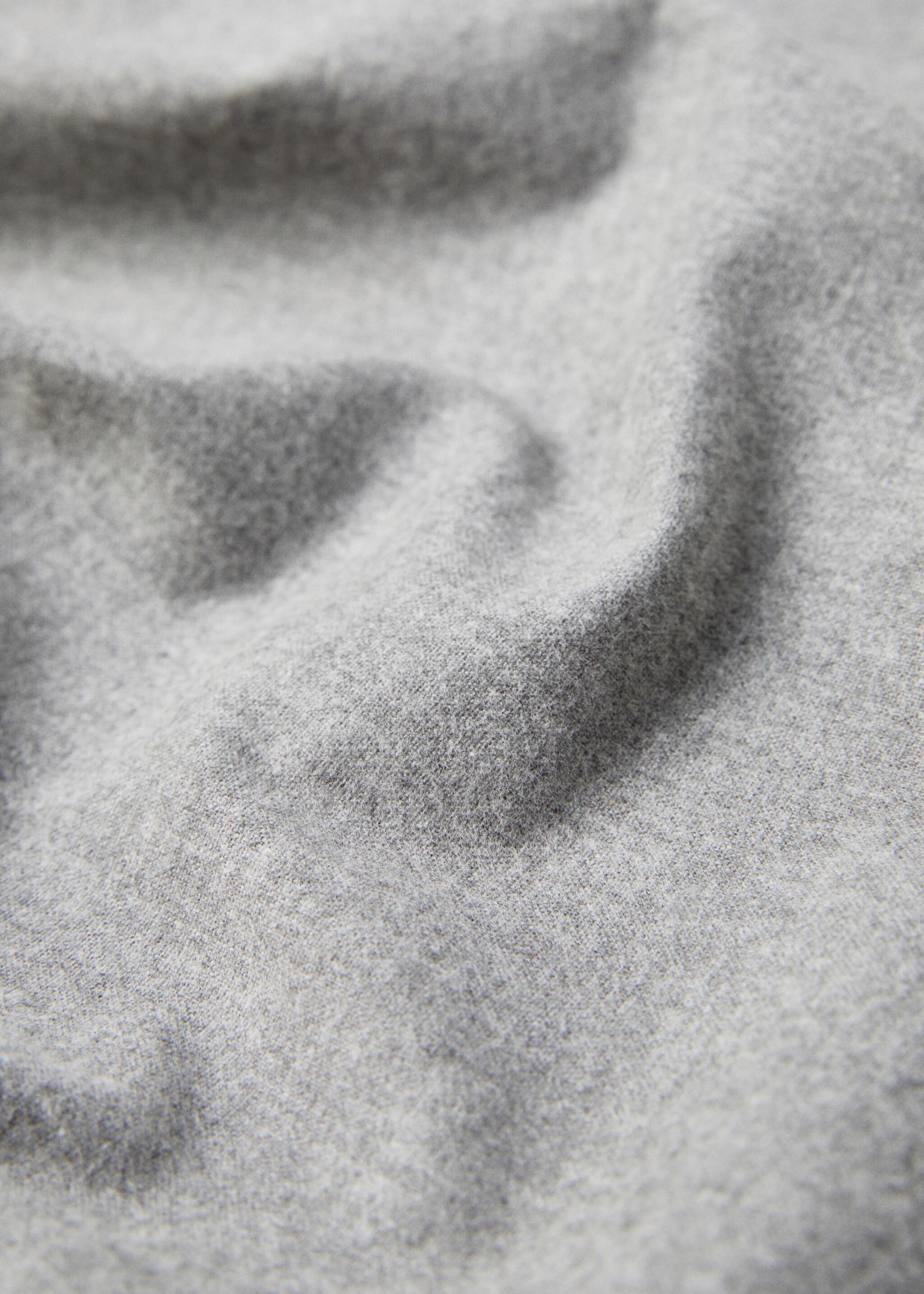 Plain flannel fitted sheet 135/140cm bed - Medium plane, Grey. Ref: 77037656-00.