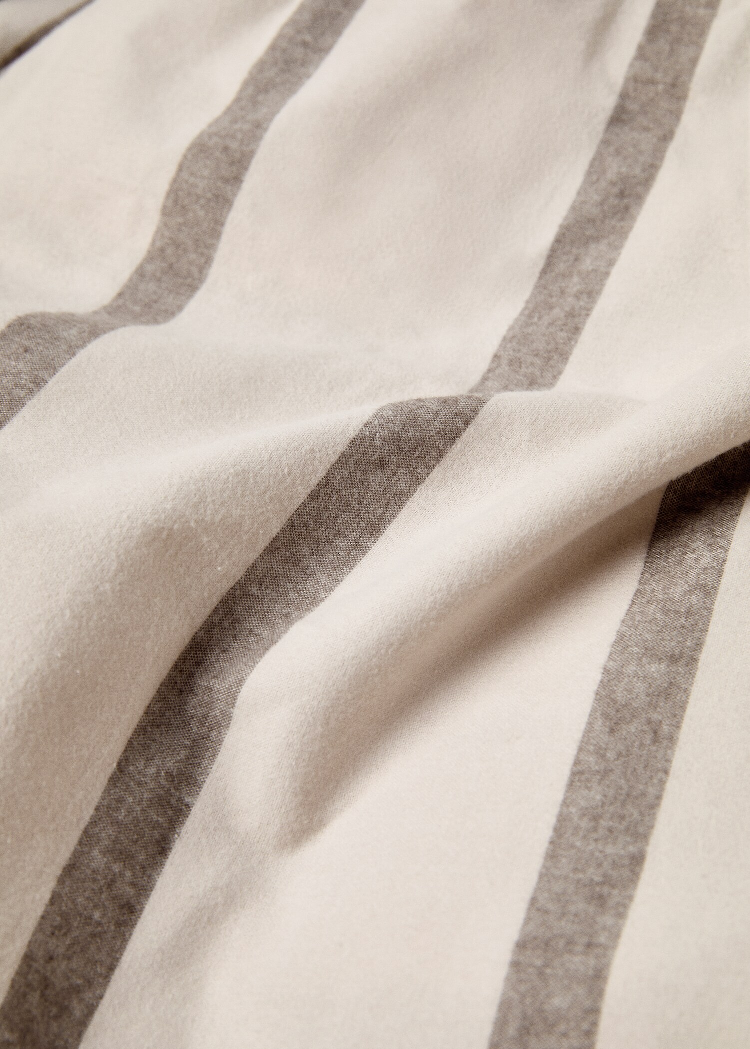 Gestreifter Bettbezug aus 100 % Baumwoll-Flanell für 150 cm Bett - Detail des Artikels 2