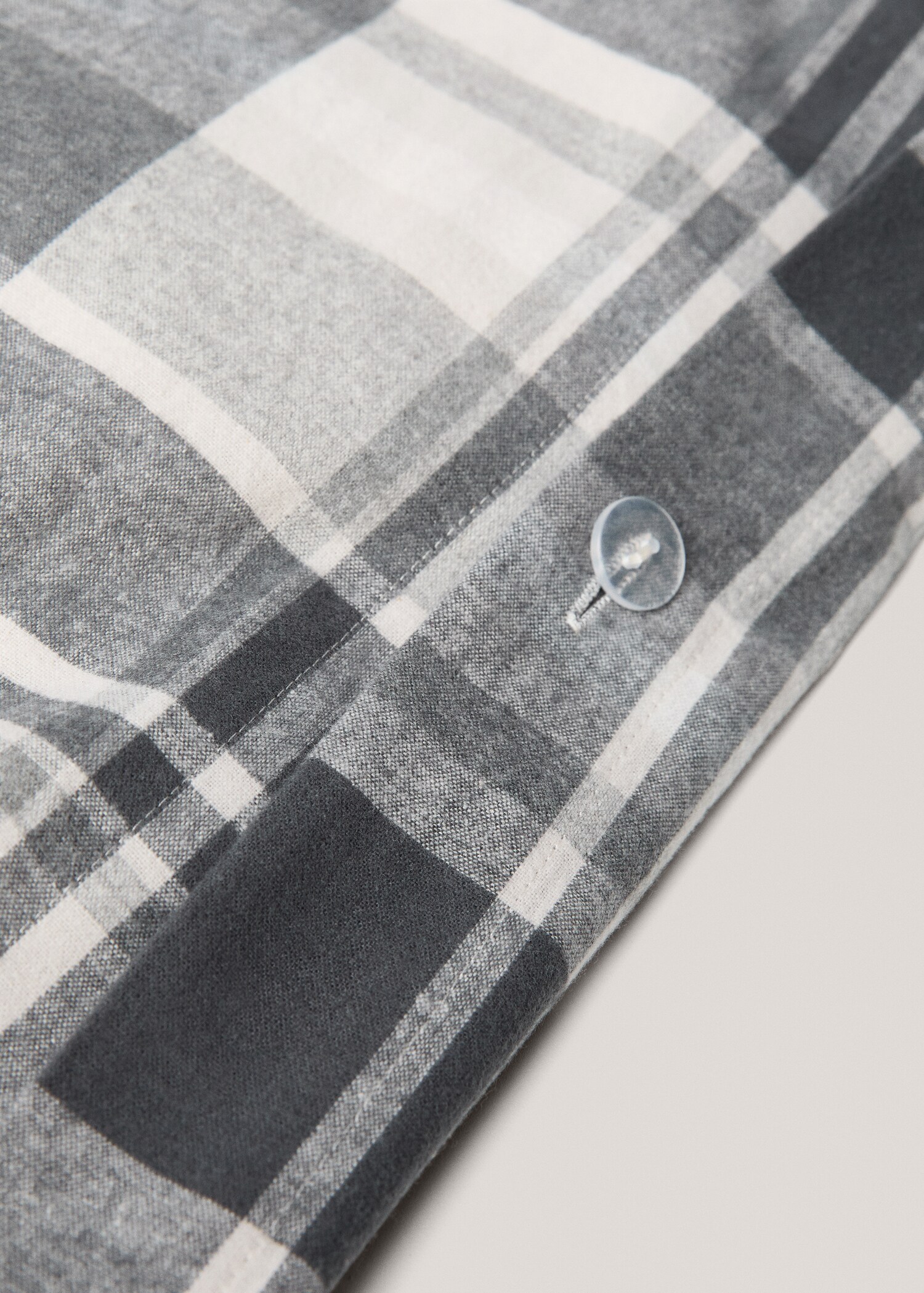 Cotton flannel check duvet cover for 150/160 cm bed - Details of the article 2