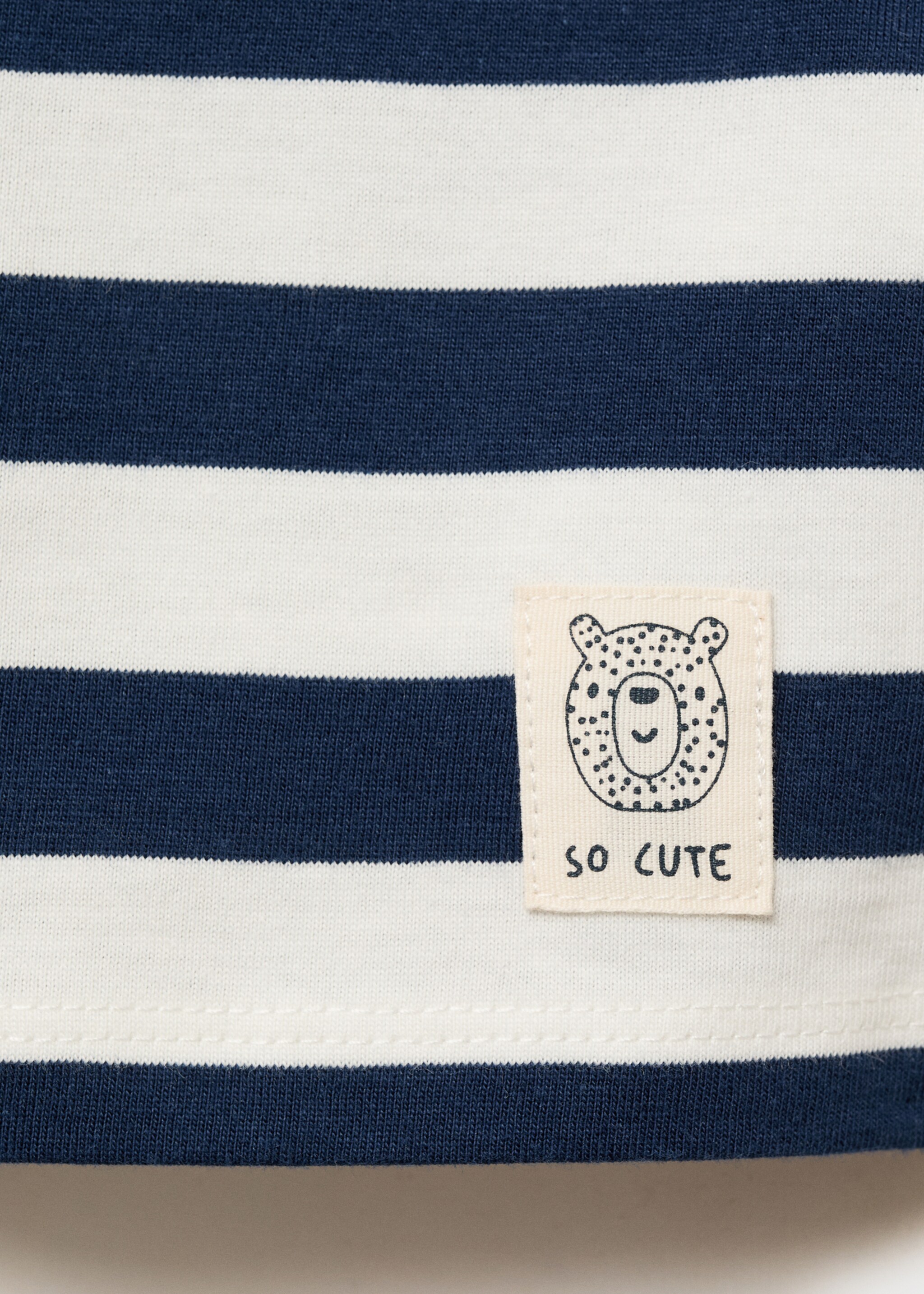 Striped long sleeves t-shirt - Details of the article 0, Dark Navy. Ref: 77037672-00.