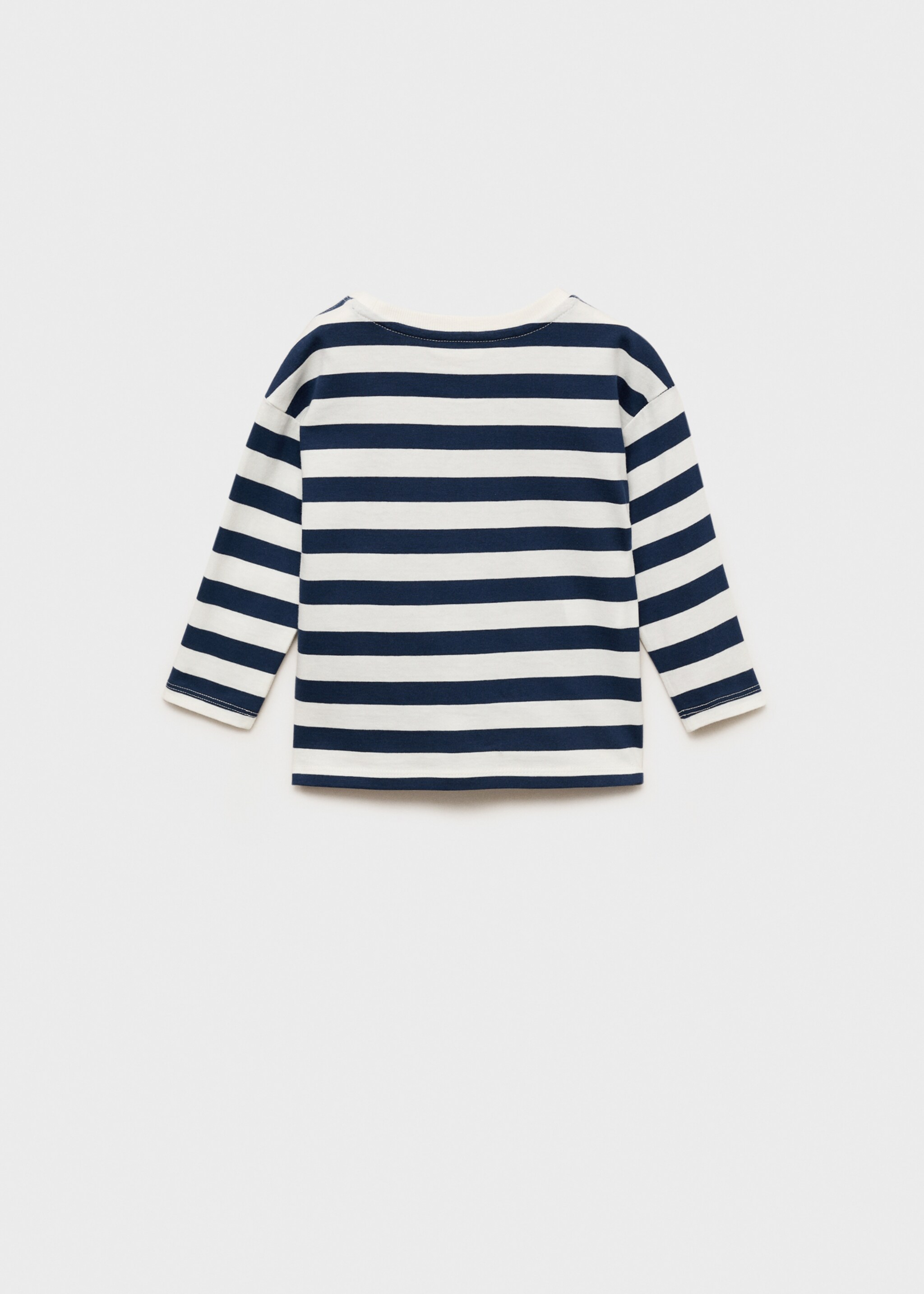 Striped long sleeves t-shirt - Reverse of the article, Dark Navy. Ref: 77037672-00.