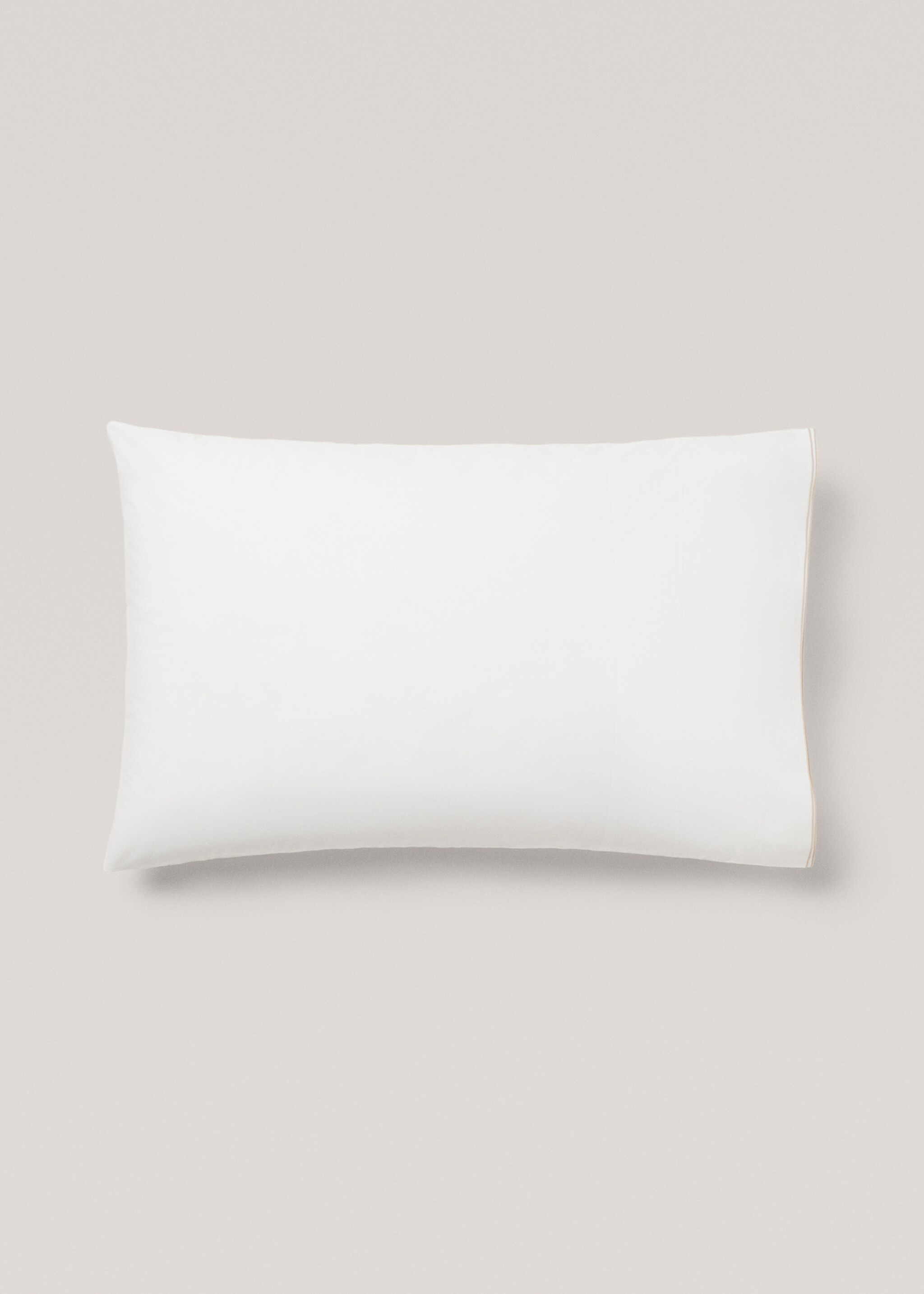 Taie d'oreiller double broderie 50x75 cm - Article sans modèle, Beige. Ref: 77037674-00.