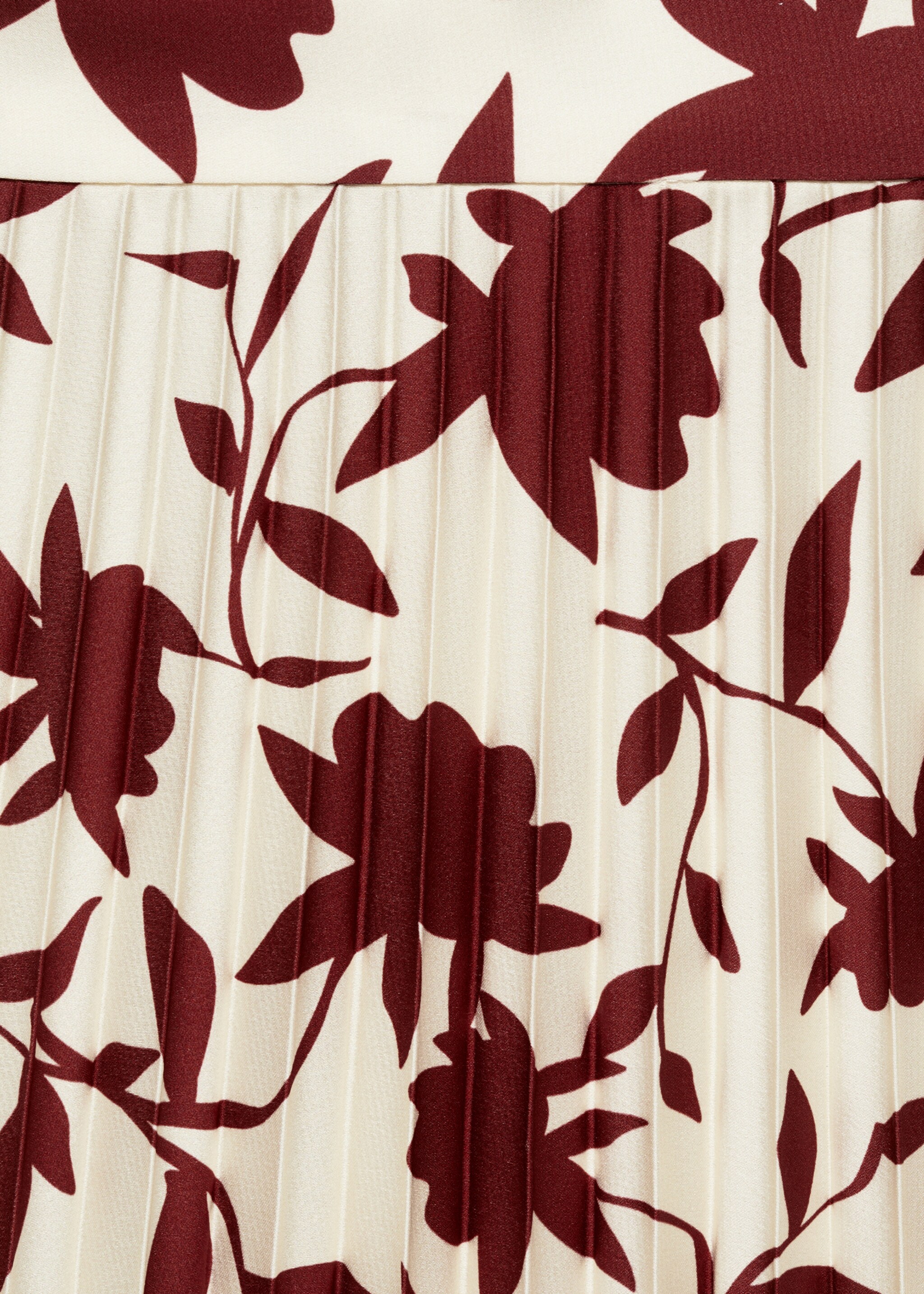 Plissée-Rock mit Blumenmuster - Detail des Artikels 8, Cremeweiß. Ref: 77037676-00.