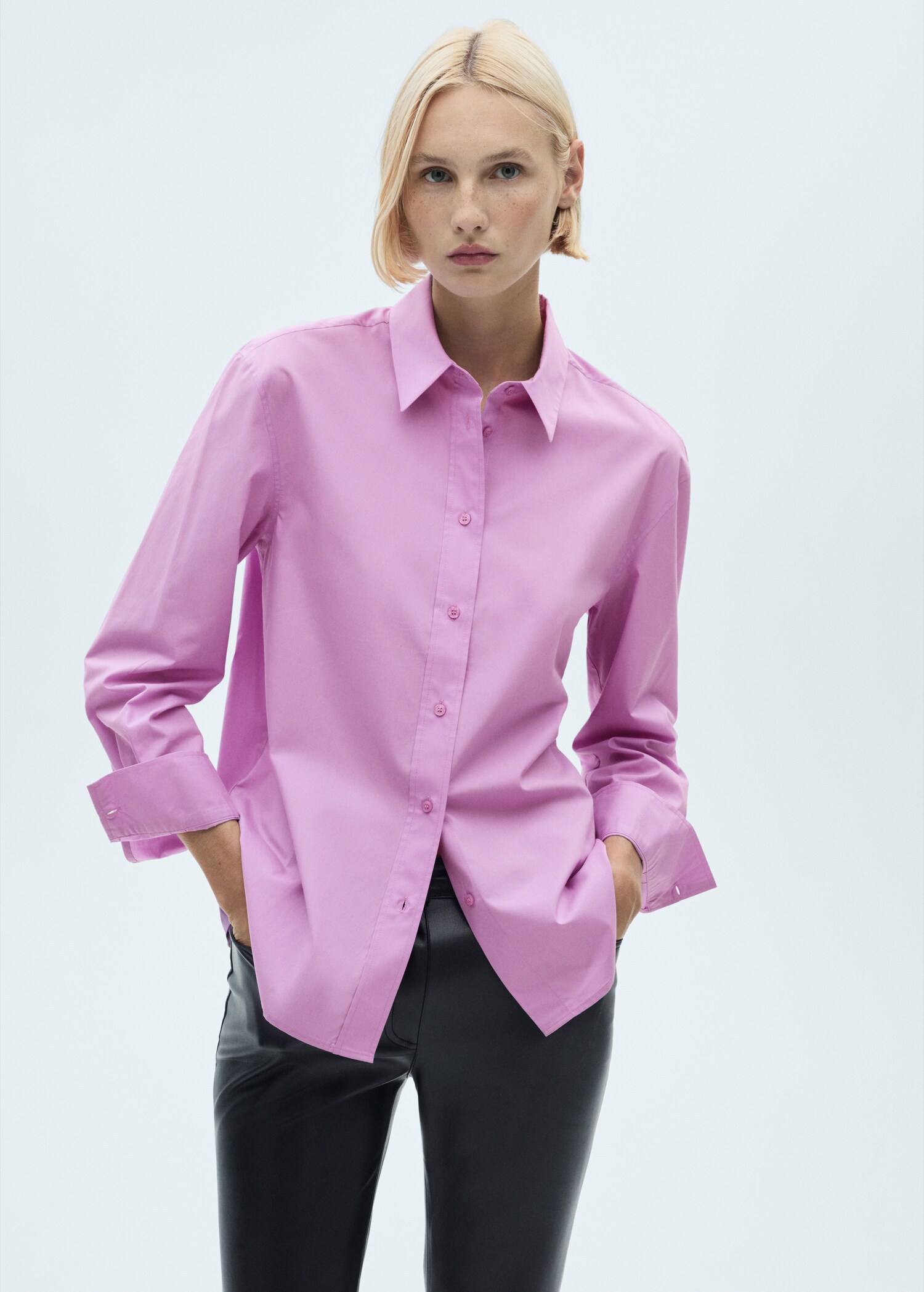 Buttoned lyocell shirt - Medium plane