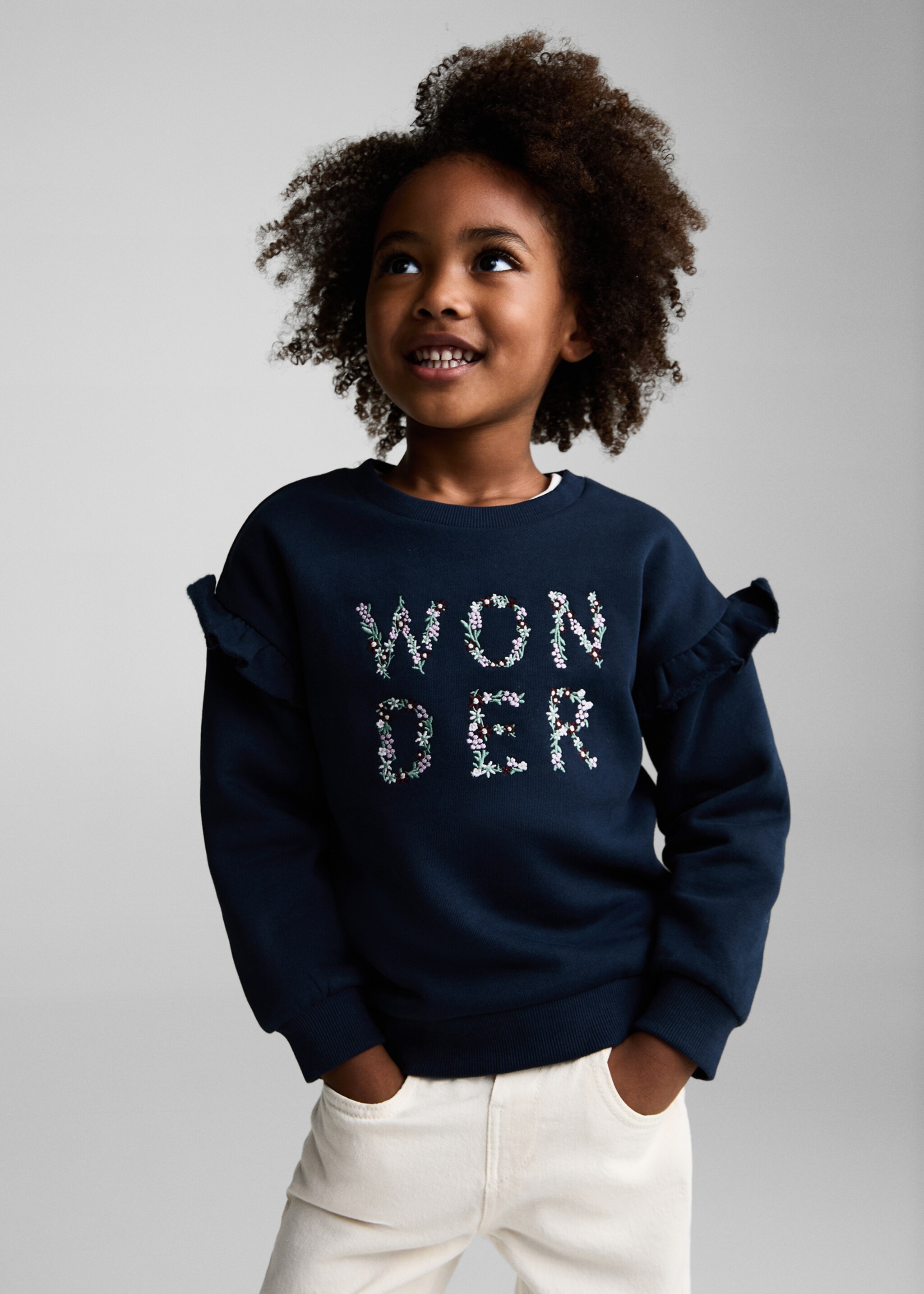 Embroidered detail cotton sweatshirt - Medium plane