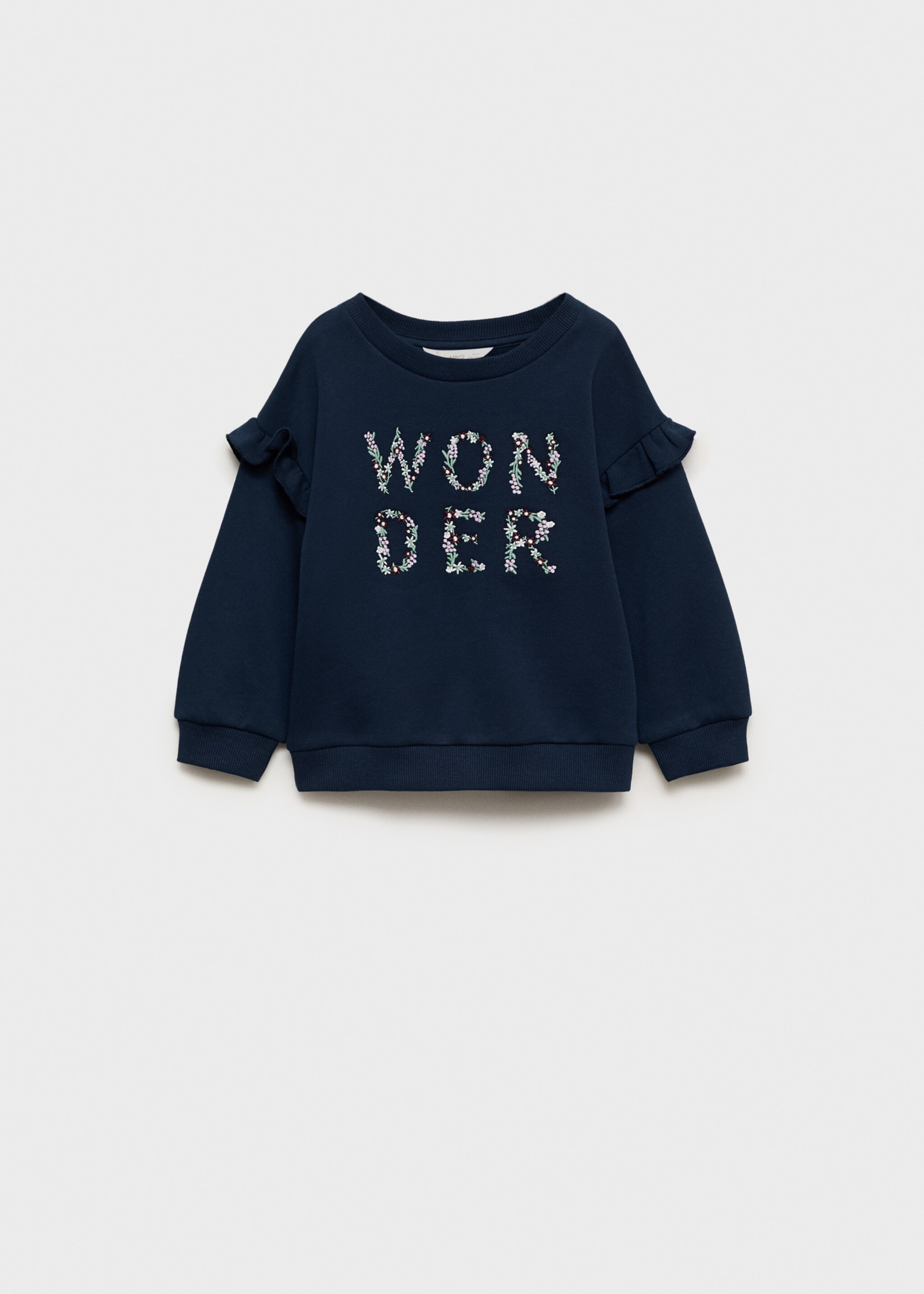 Embroidered detail cotton sweatshirt - Article without model