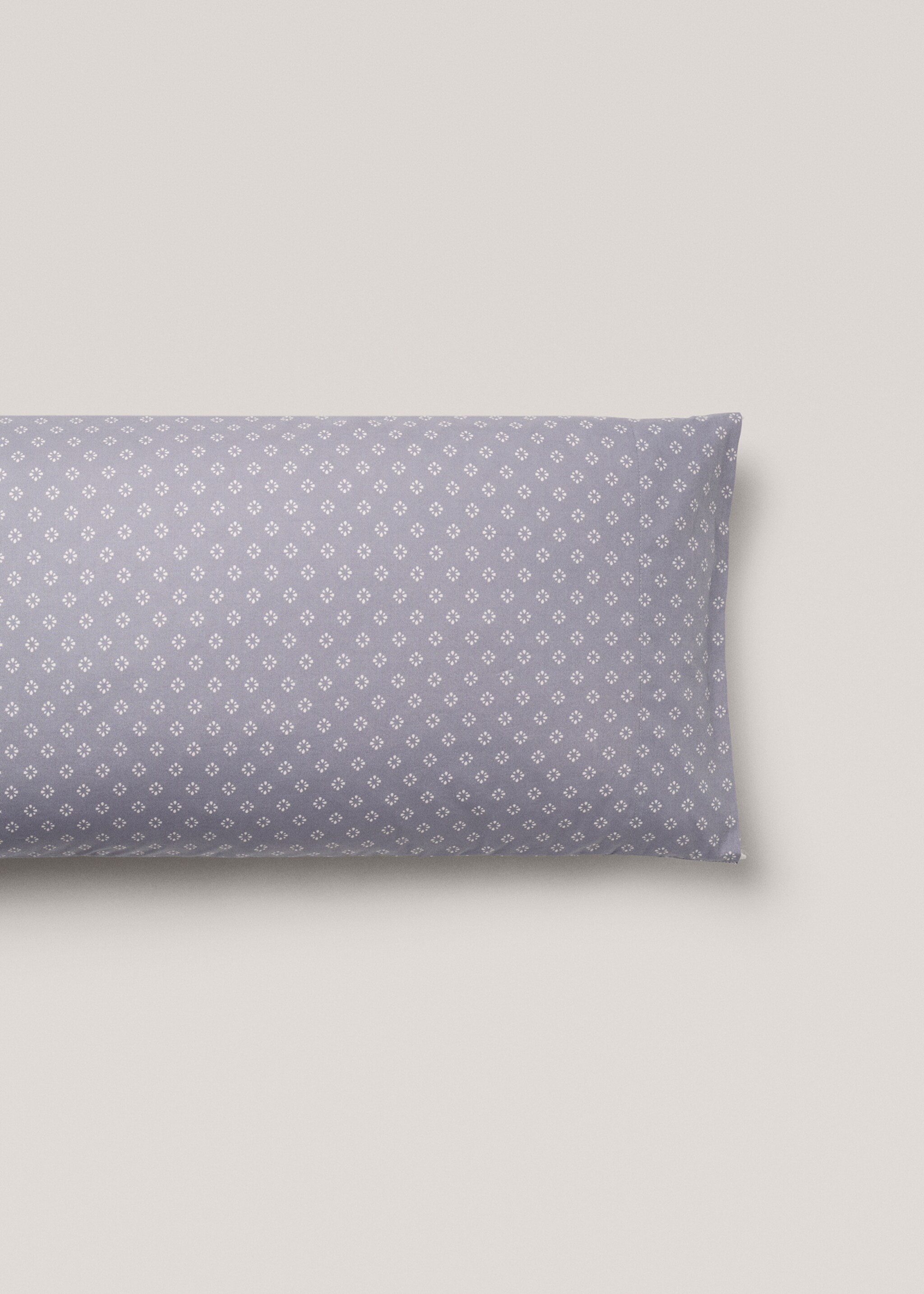 Povlak na polštář s potiskem bavlna 45 x 110 cm - Zboží bez modelu, Modrá. Ref: 77037681-00.