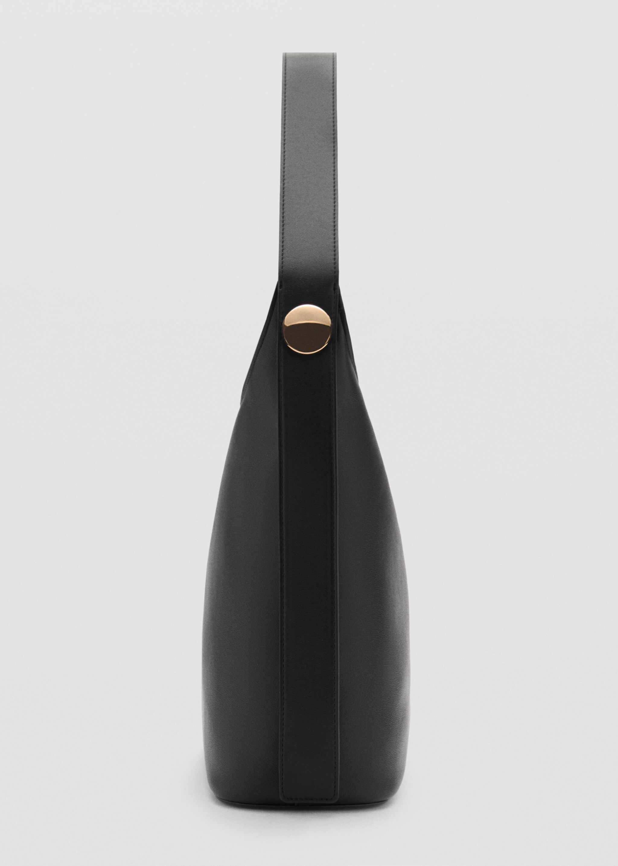 Shopper bag with metallic detail - Details of the article 1, Black. Ref: 77037685-00.
