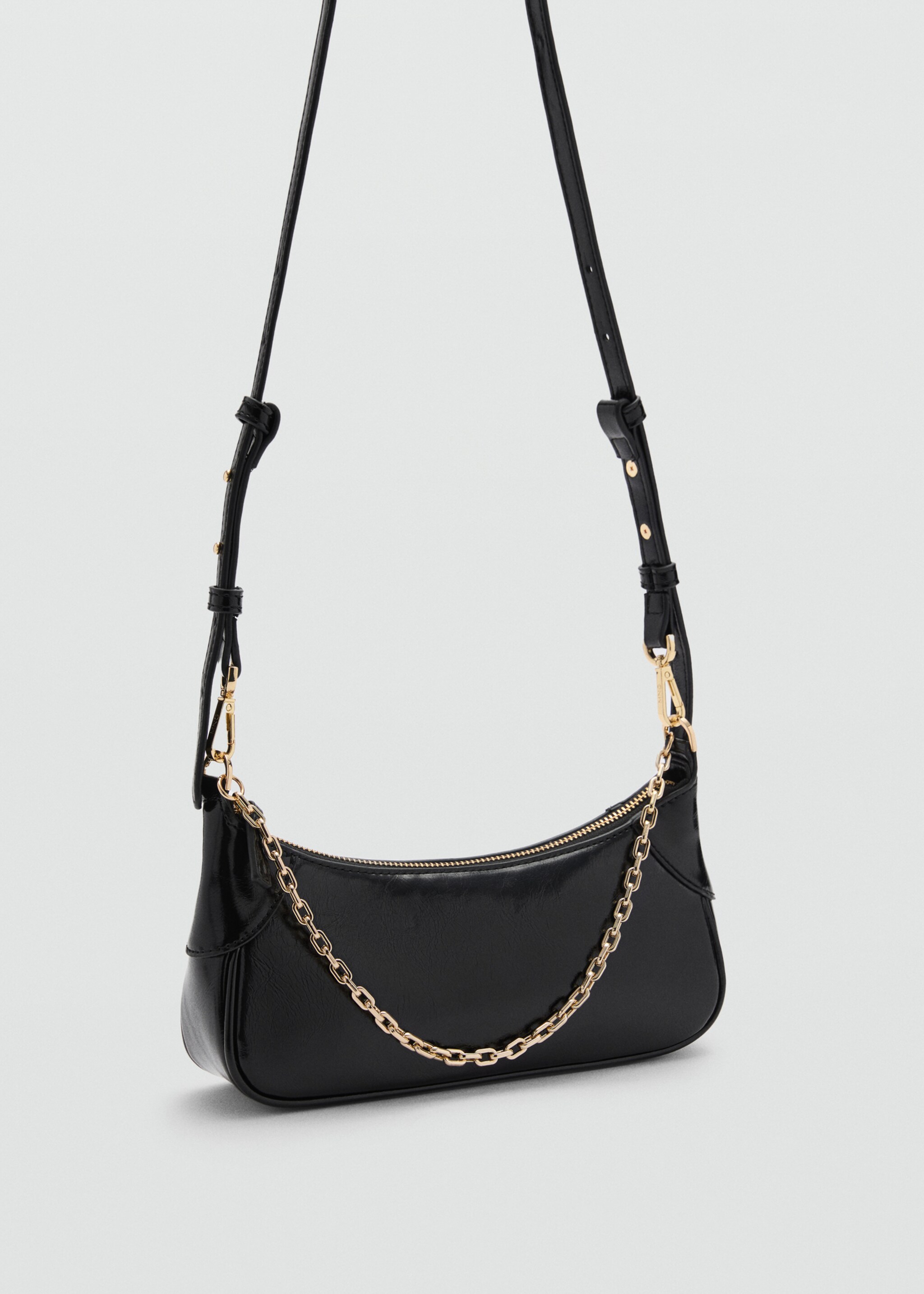 Bolso doble asa cadena - Plano medio, Negro. Ref: 77037688-00.
