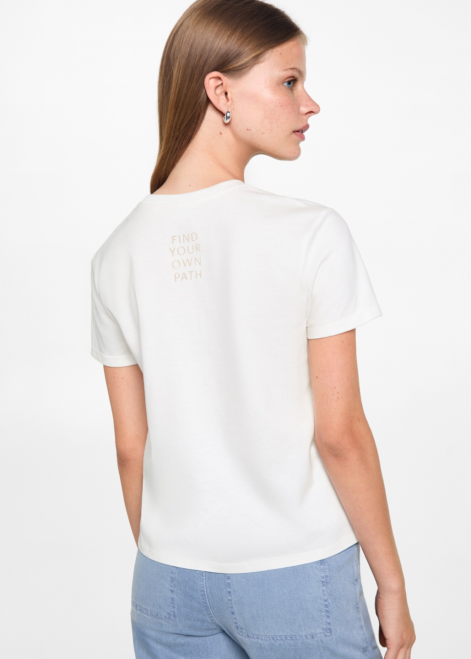 Bawełniany wzorzysty t-shirt - Tylna strona artykułu