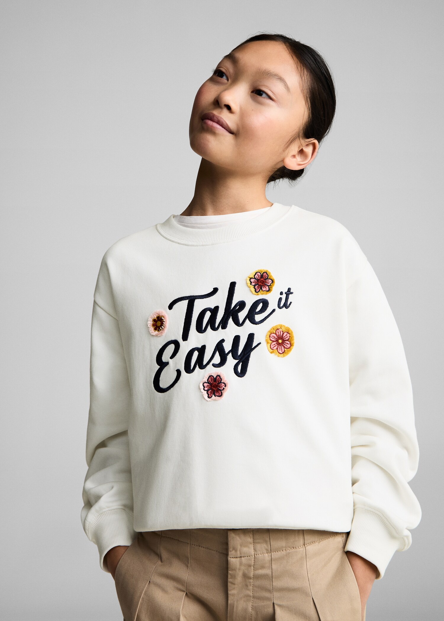 Floral embroidered sweatshirt - Medium plane
