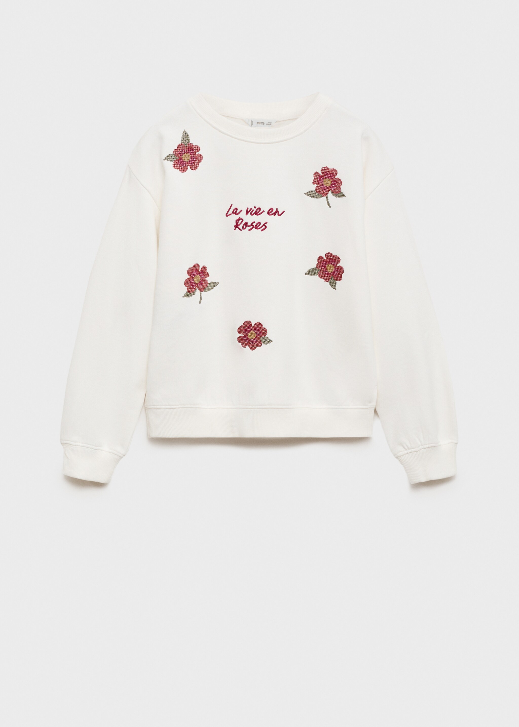 Sweatshirt met bloemborduursel - Artikel zonder model