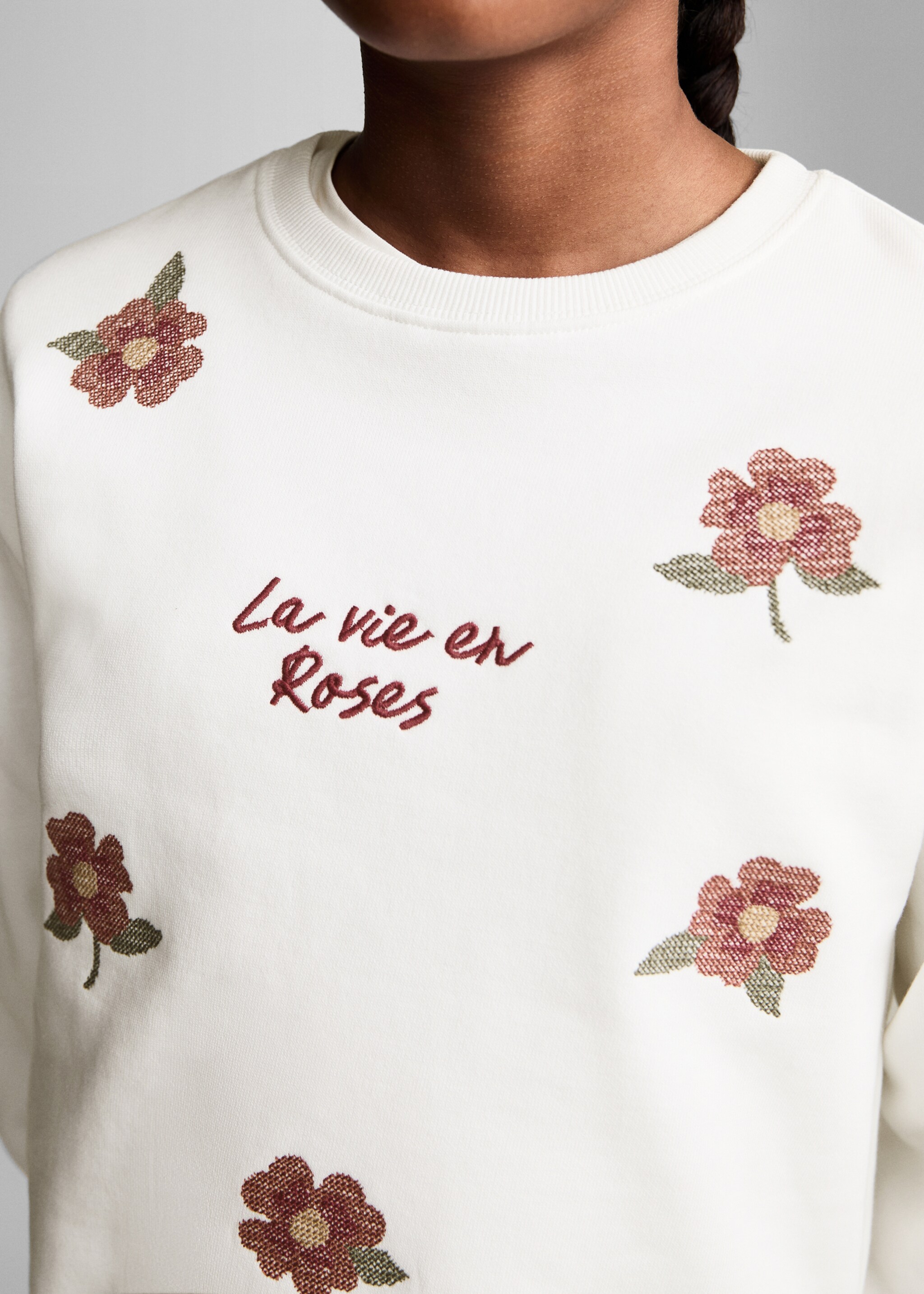 Sweatshirt met bloemborduursel - Detail van het artikel 6
