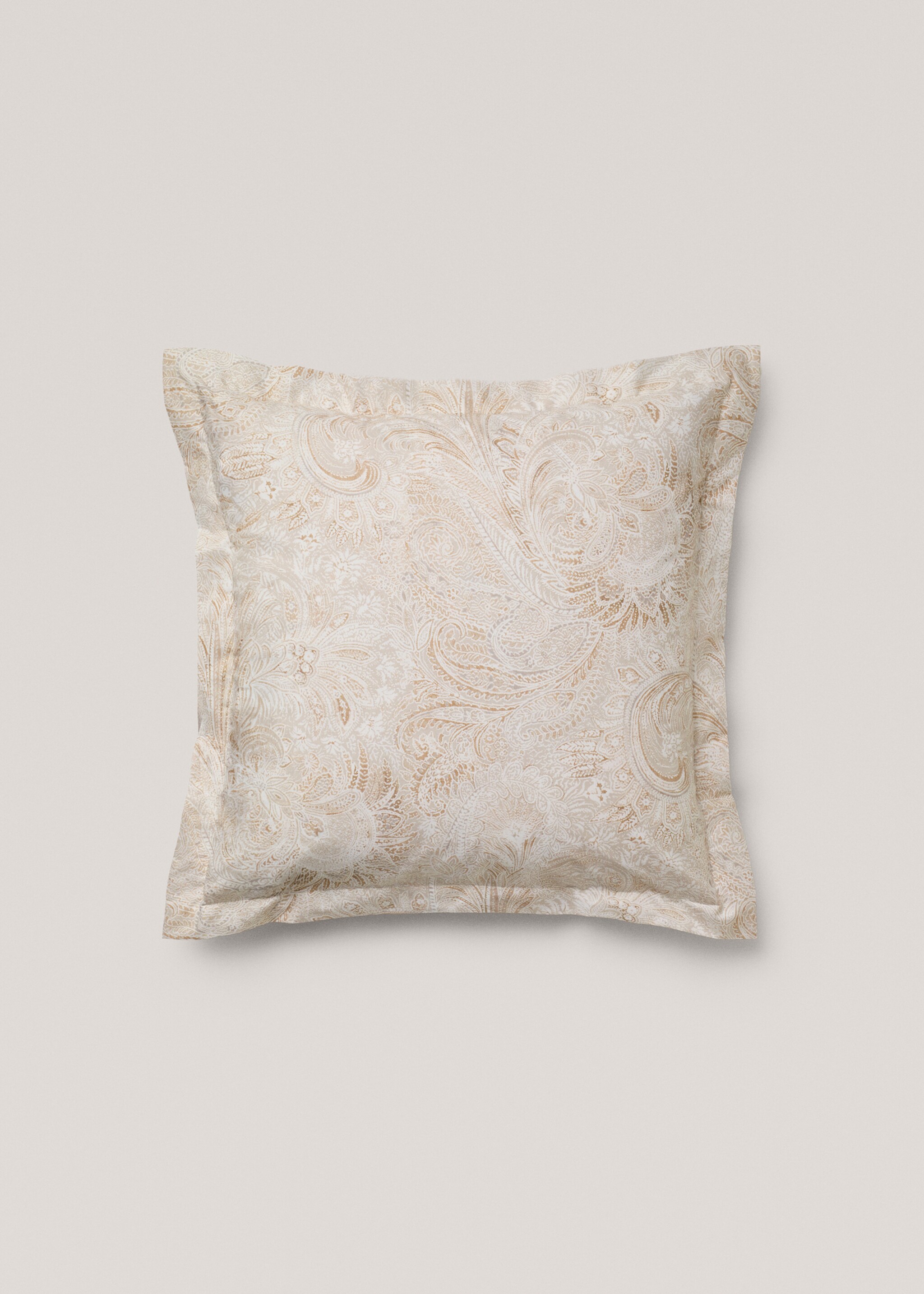 Paisleymönstrat örngott percalebomull 60x60 cm - Artikel utan modell, Beige. Ref: 77037705-00.