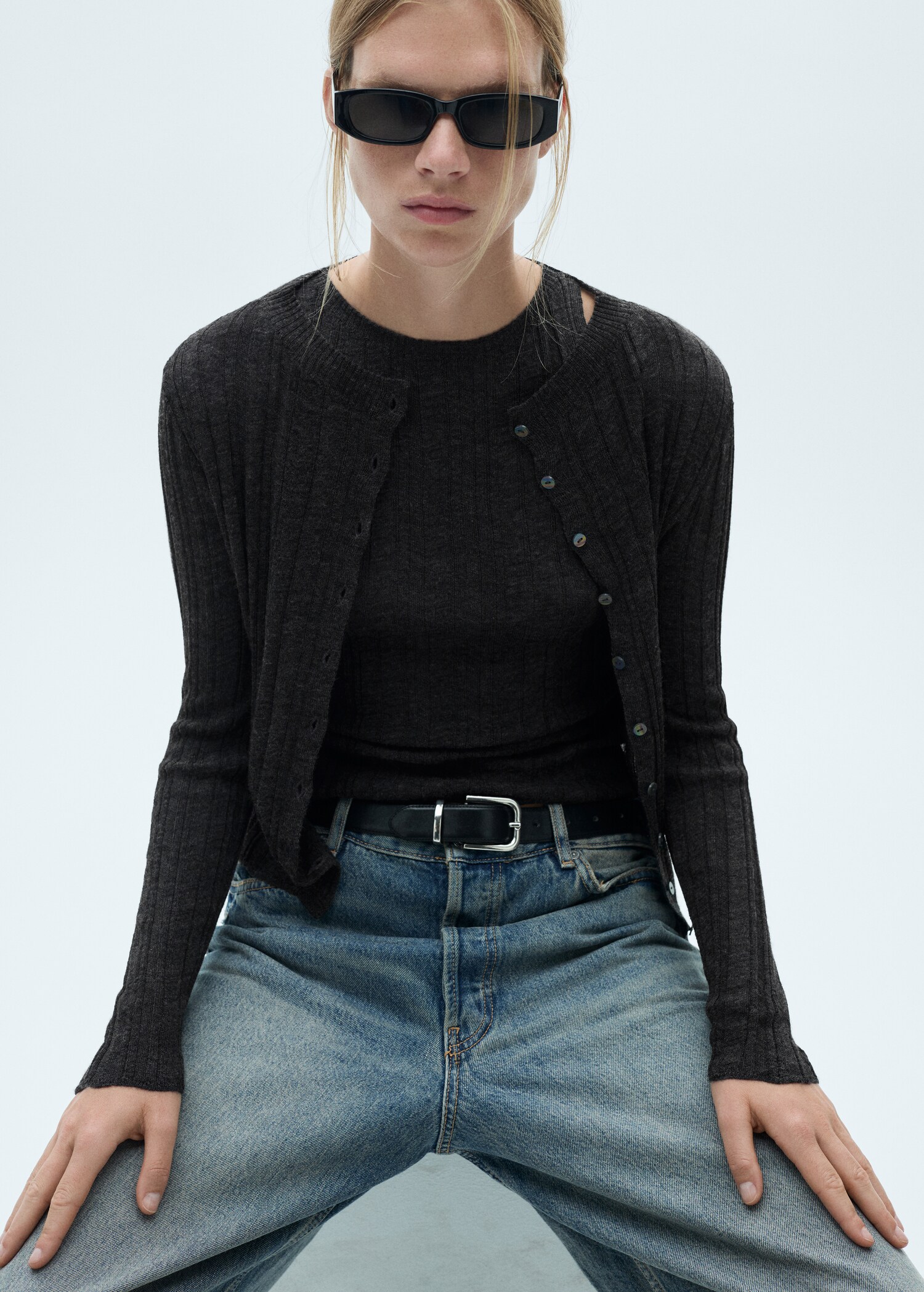 Button knit cardigan - Medium plane