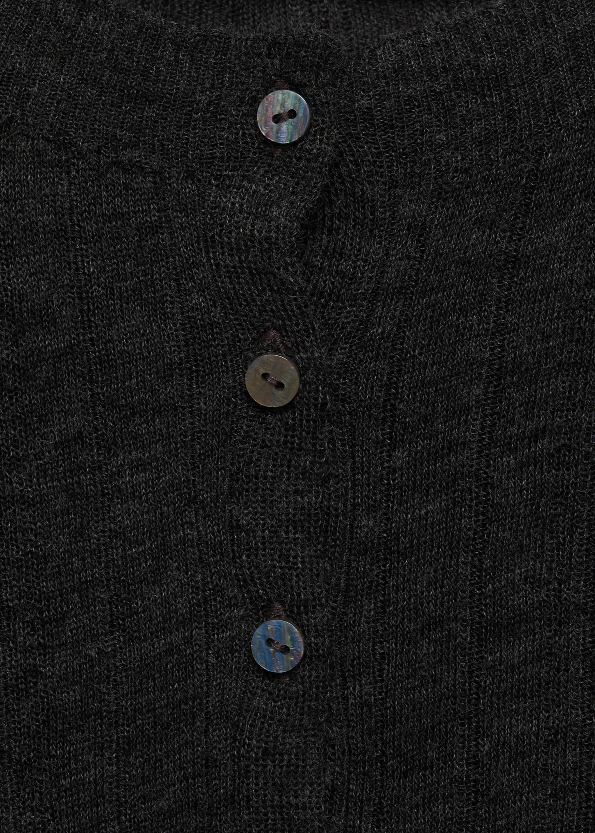 Strickjacke mit Knöpfen - Detail des Artikels 8, Dunkelgrau meliert. Ref: 77037714-00.