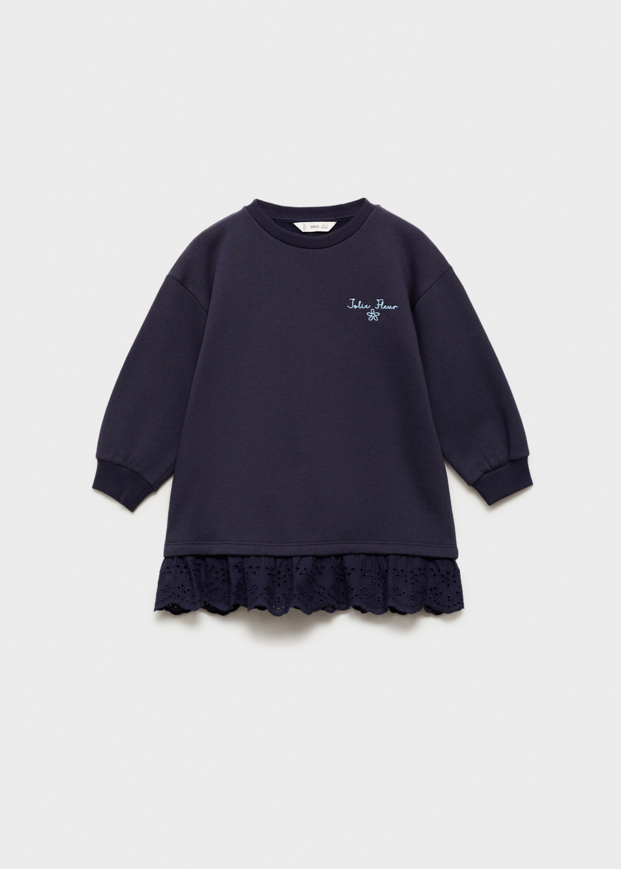Robe sweat-shirt brodée - Article sans modèle, Bleu marine foncé. Ref: 77037716-00.